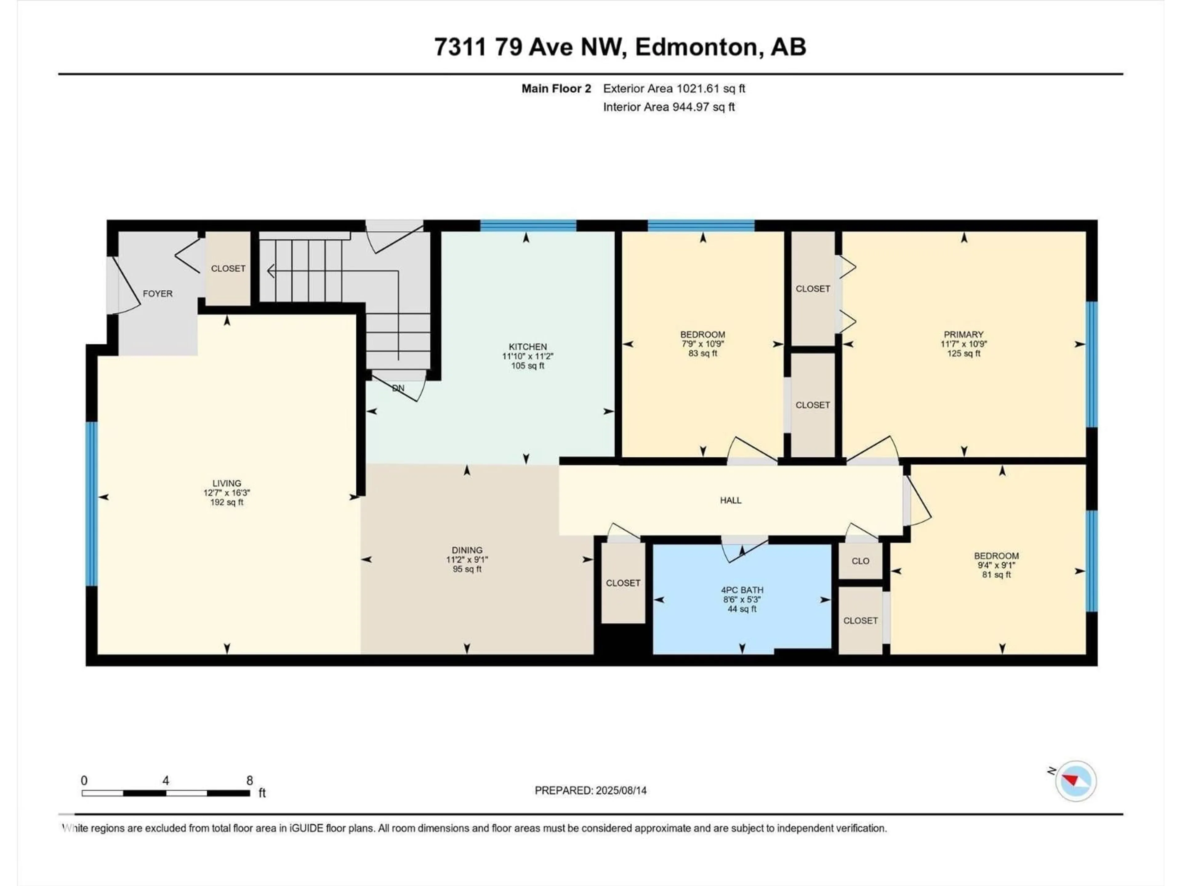 Floor plan for 7311/7313 79 AV, Edmonton Alberta T6B0C4