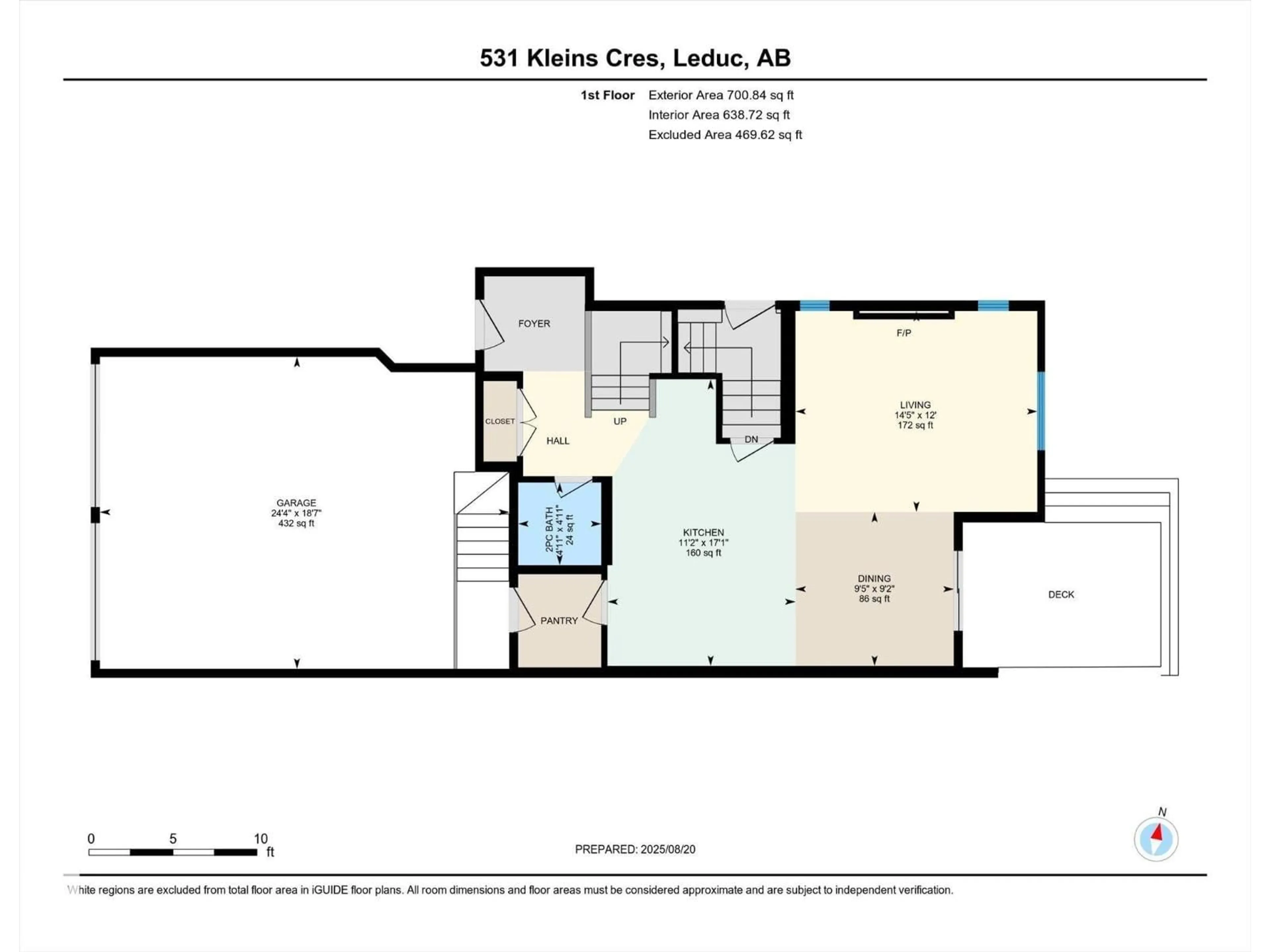 Floor plan for 531 KLEINS CR, Leduc Alberta T9E1M5