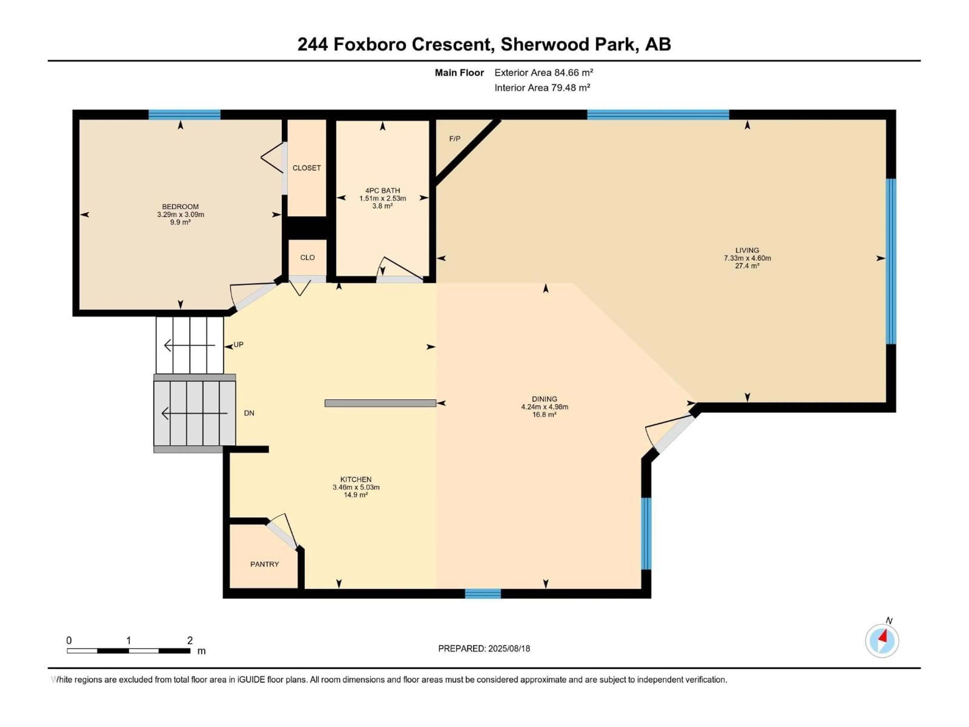 Floor plan for 244 FOXBORO CR, Sherwood Park Alberta T8A6M5