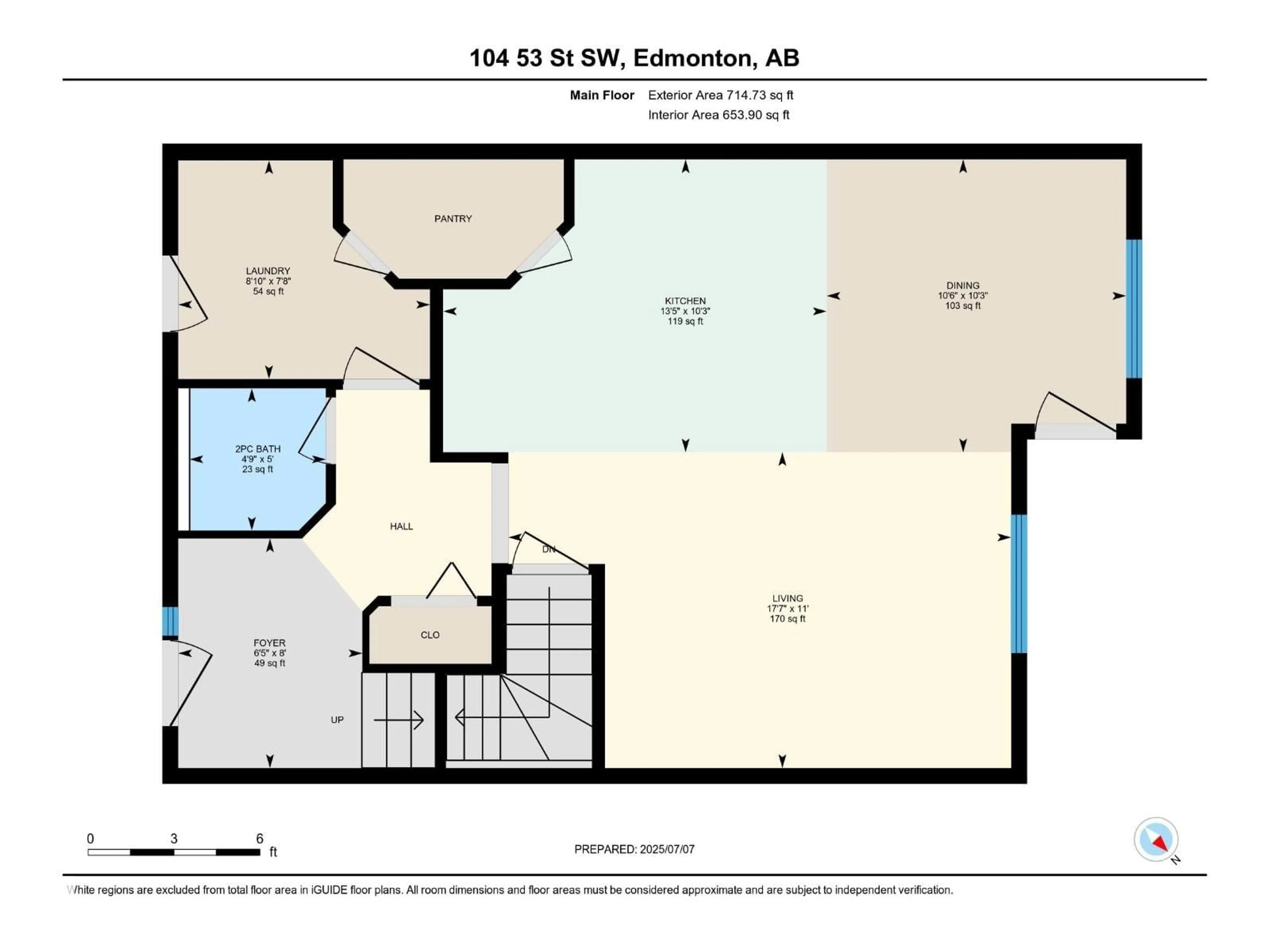 Floor plan for SW - 104 53 ST, Edmonton Alberta T6X0W9