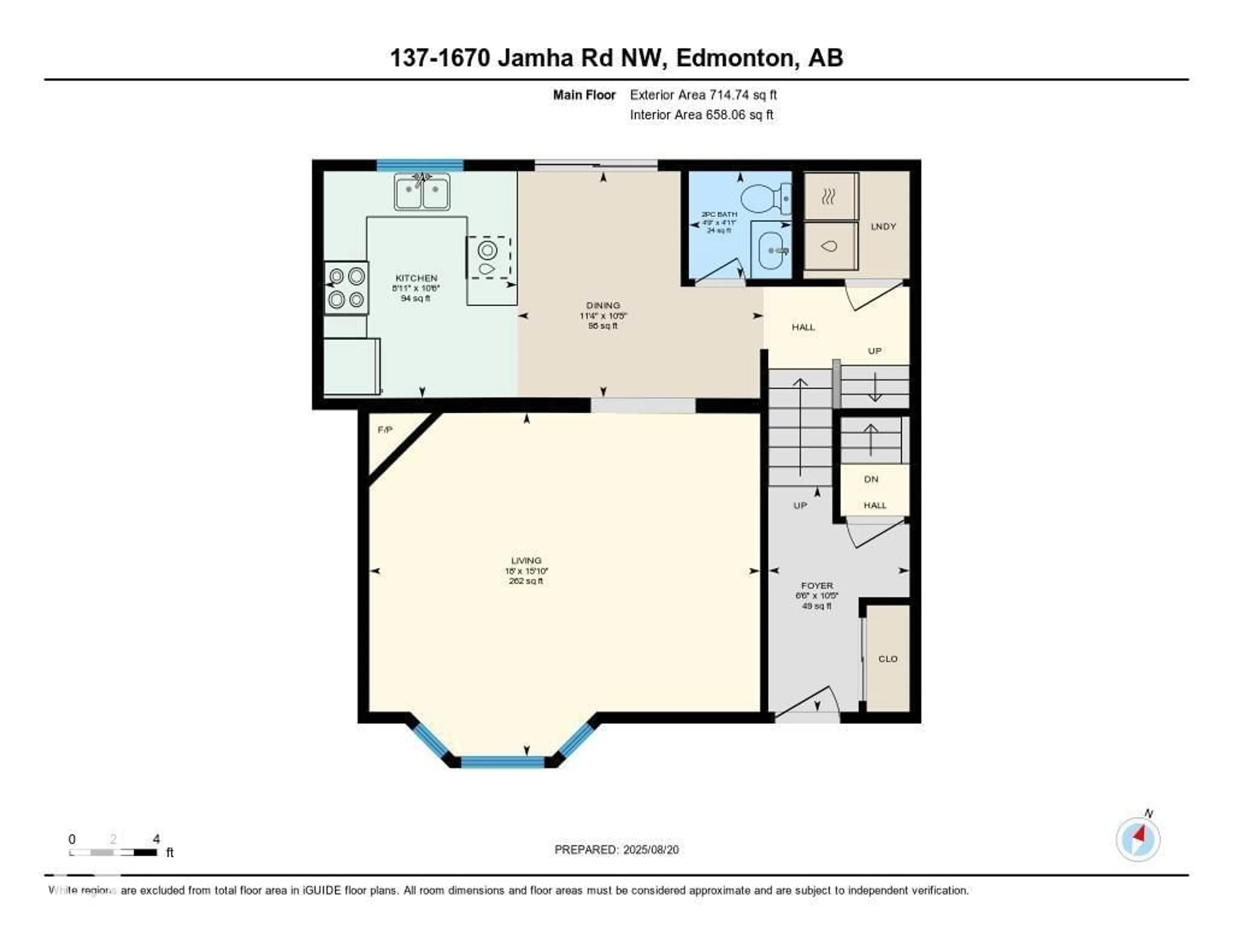 Floor plan for 1670 - 137 JAMHA RD, Edmonton Alberta T6L7B3