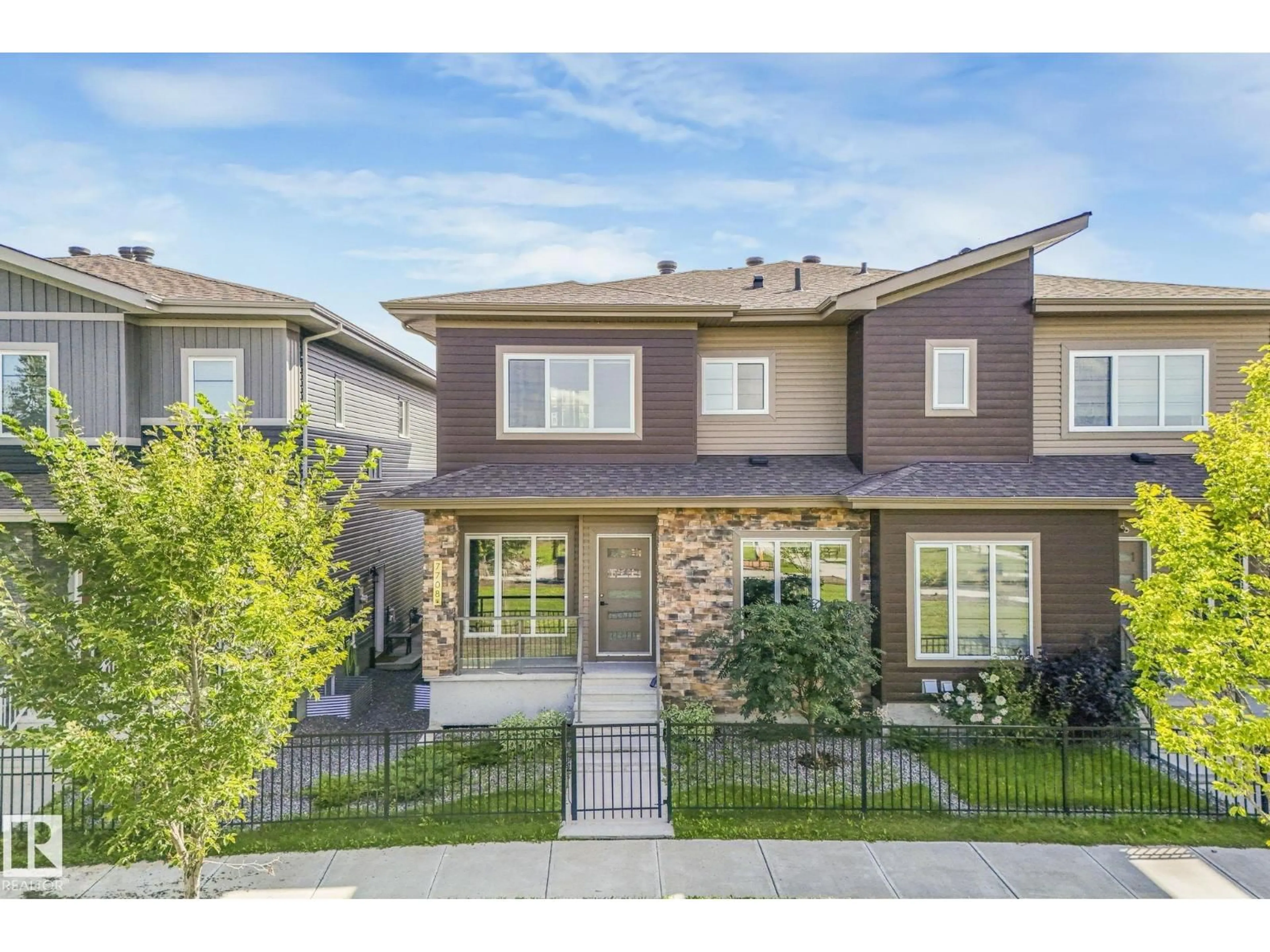 Home with brick exterior material, street for 7708 KORULUK LN, Edmonton Alberta T6W4R7