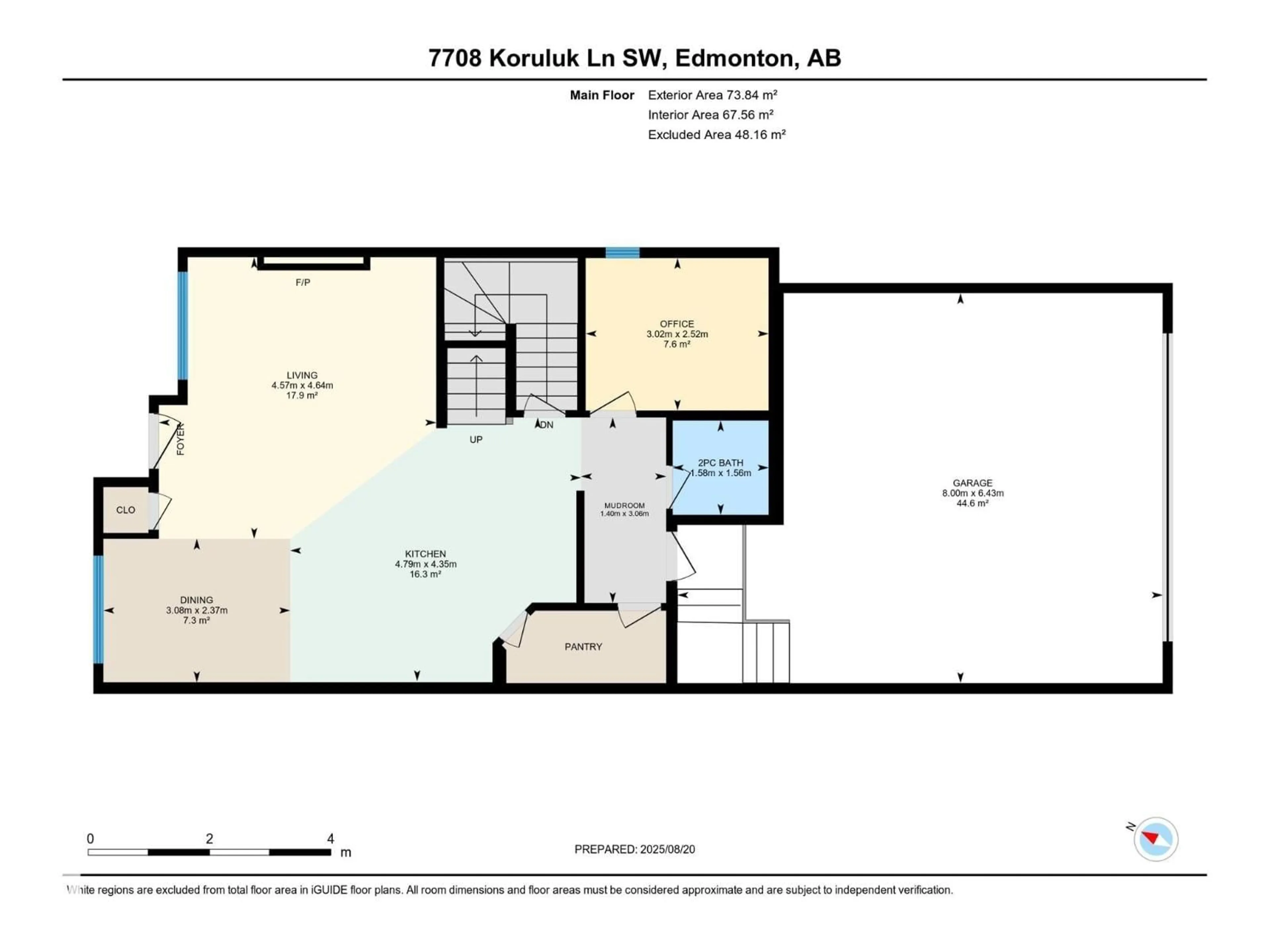 Floor plan for 7708 KORULUK LN, Edmonton Alberta T6W4R7