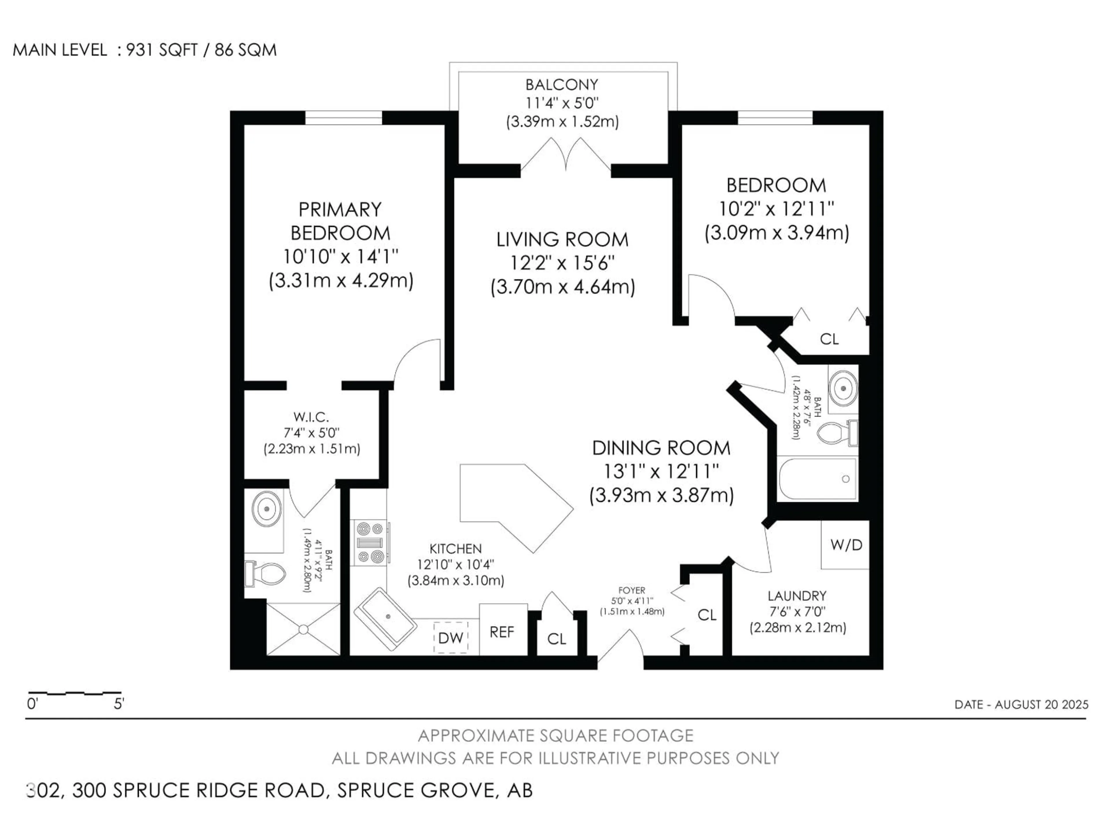 Floor plan for #302 - 300 SPRUCE RIDGE RD, Spruce Grove Alberta T7X0H6