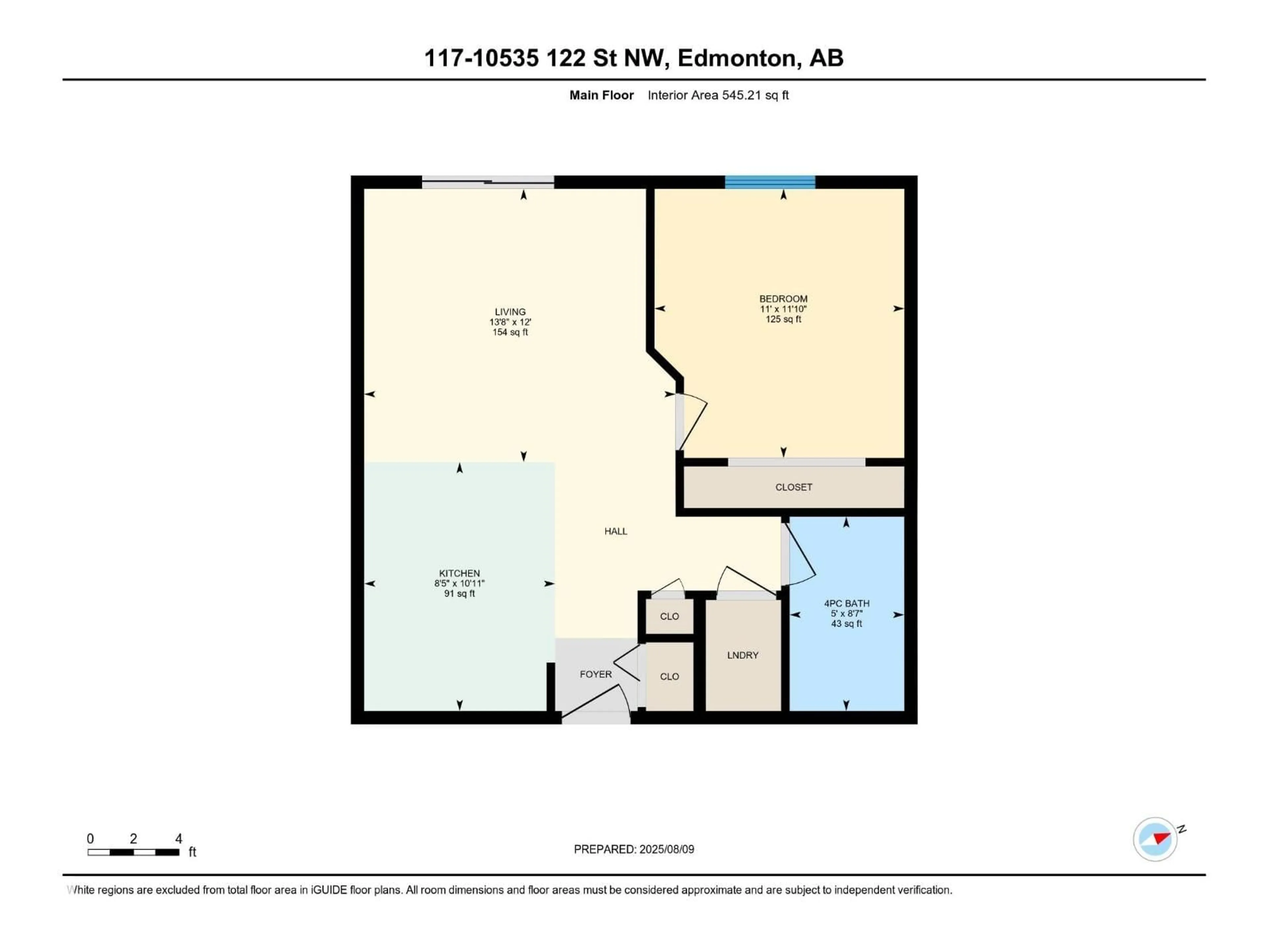 Floor plan for 117 10535 122 ST NW, Edmonton Alberta T5N4B7
