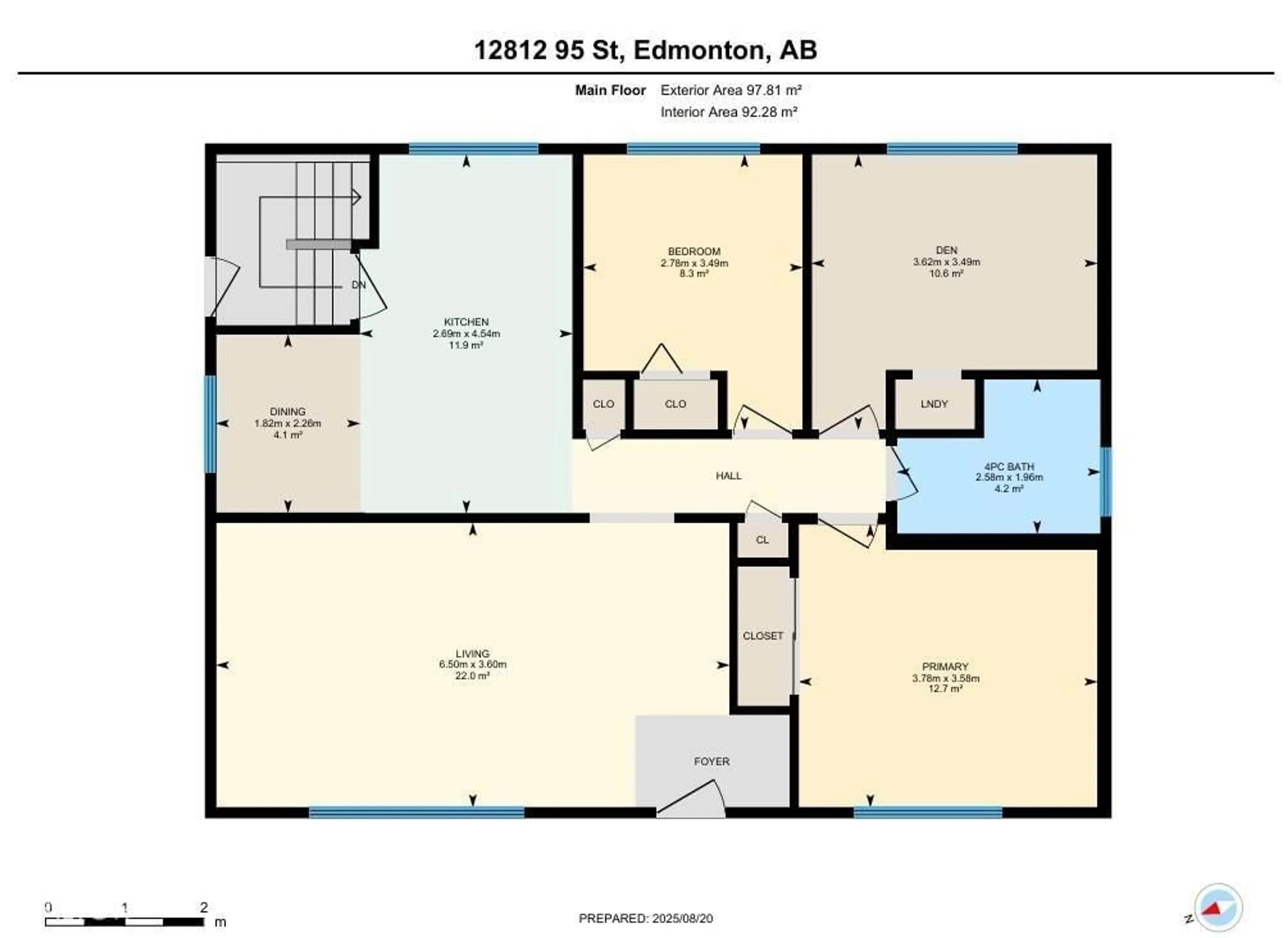 Floor plan for 12812 95 ST, Edmonton Alberta T5E3Y1