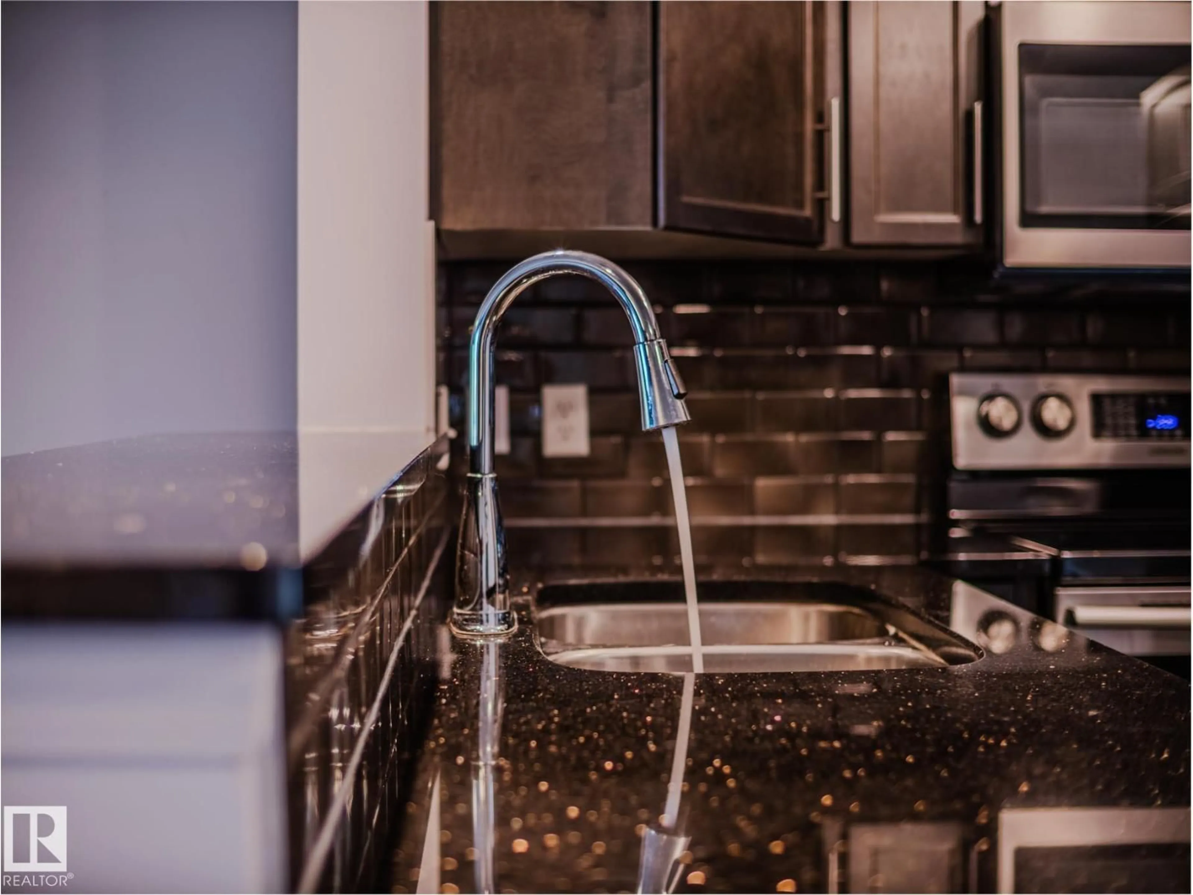 Contemporary kitchen, ceramic/tile floor for #434 - 2436 GUARDIAN RD, Edmonton Alberta T5T2P5