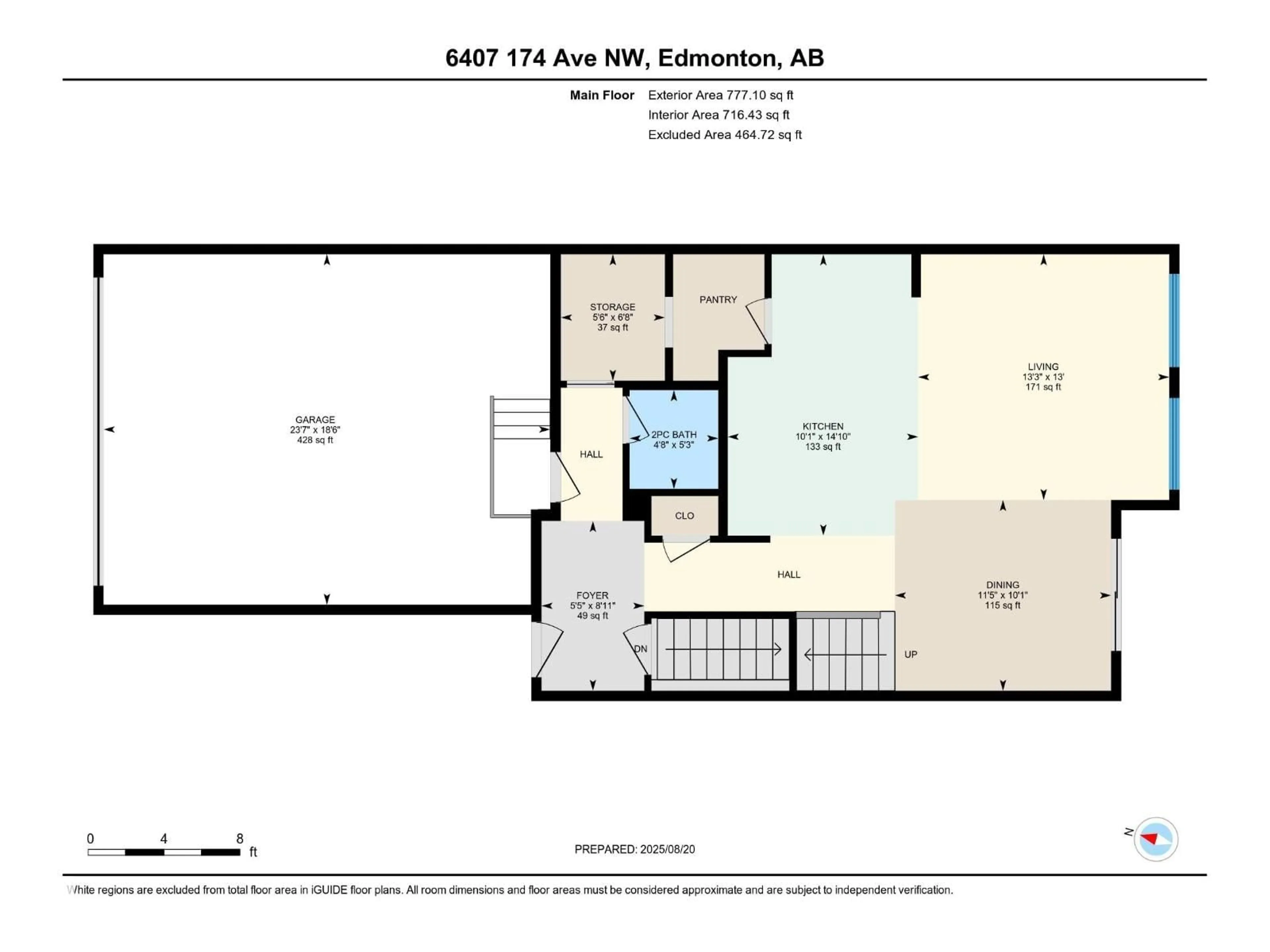 Floor plan for NW - 6407 174 AV, Edmonton Alberta T5Y3T6