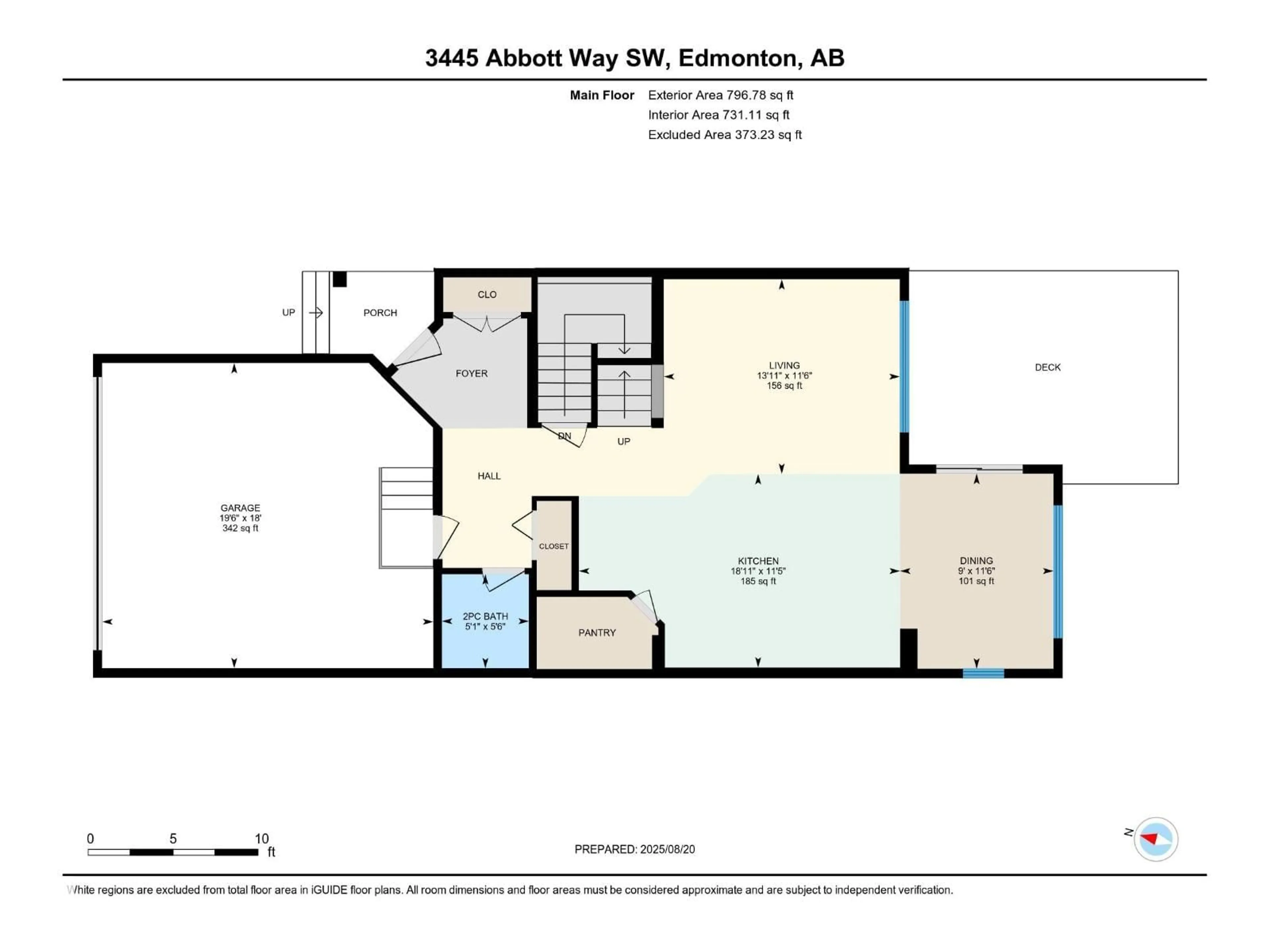 Floor plan for 3445 ABBOTT WY, Edmonton Alberta T6W2M3