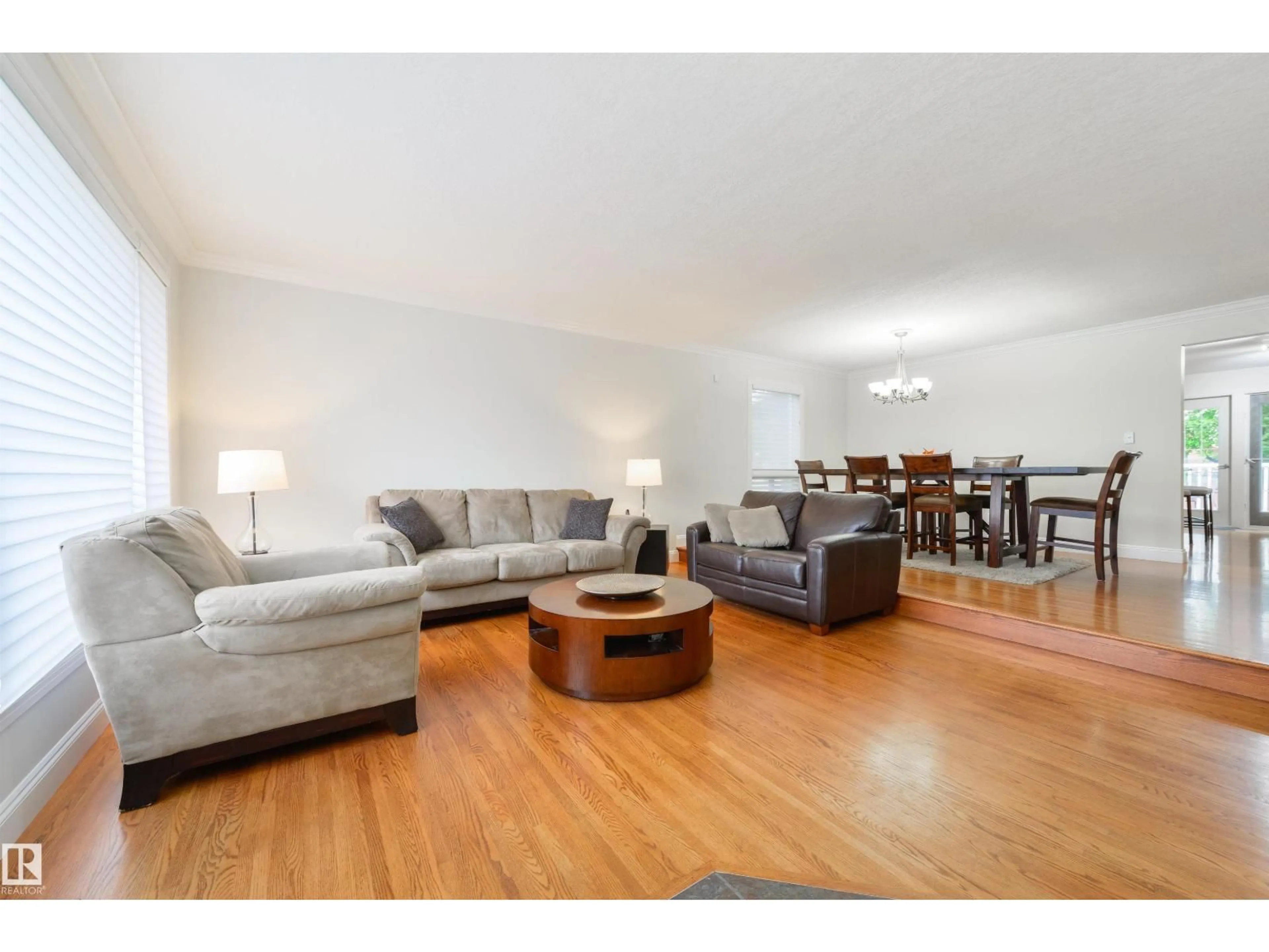 Living room with furniture, wood/laminate floor for 256 WESTRIDGE RD, Edmonton Alberta T5T1C3