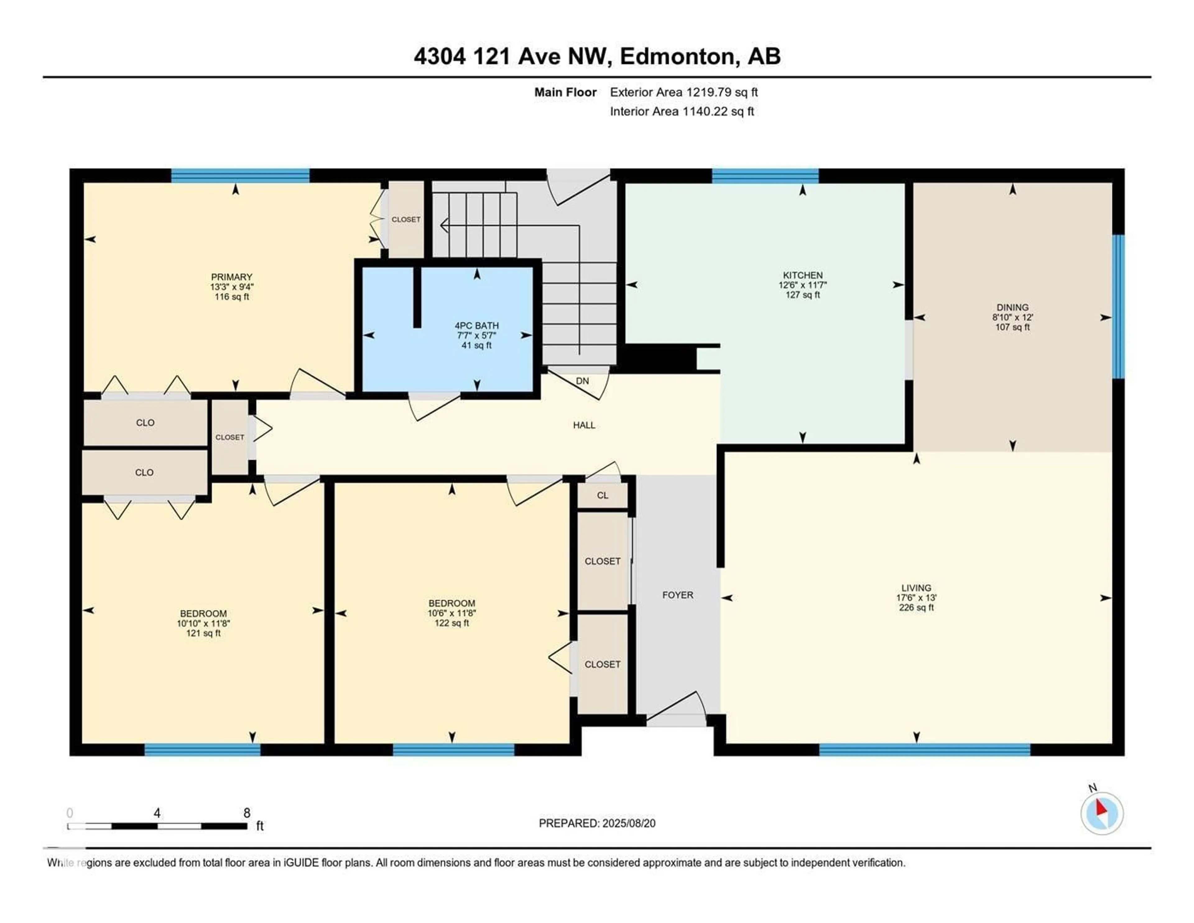 Floor plan for 4304 121 AV, Edmonton Alberta T5W1M7