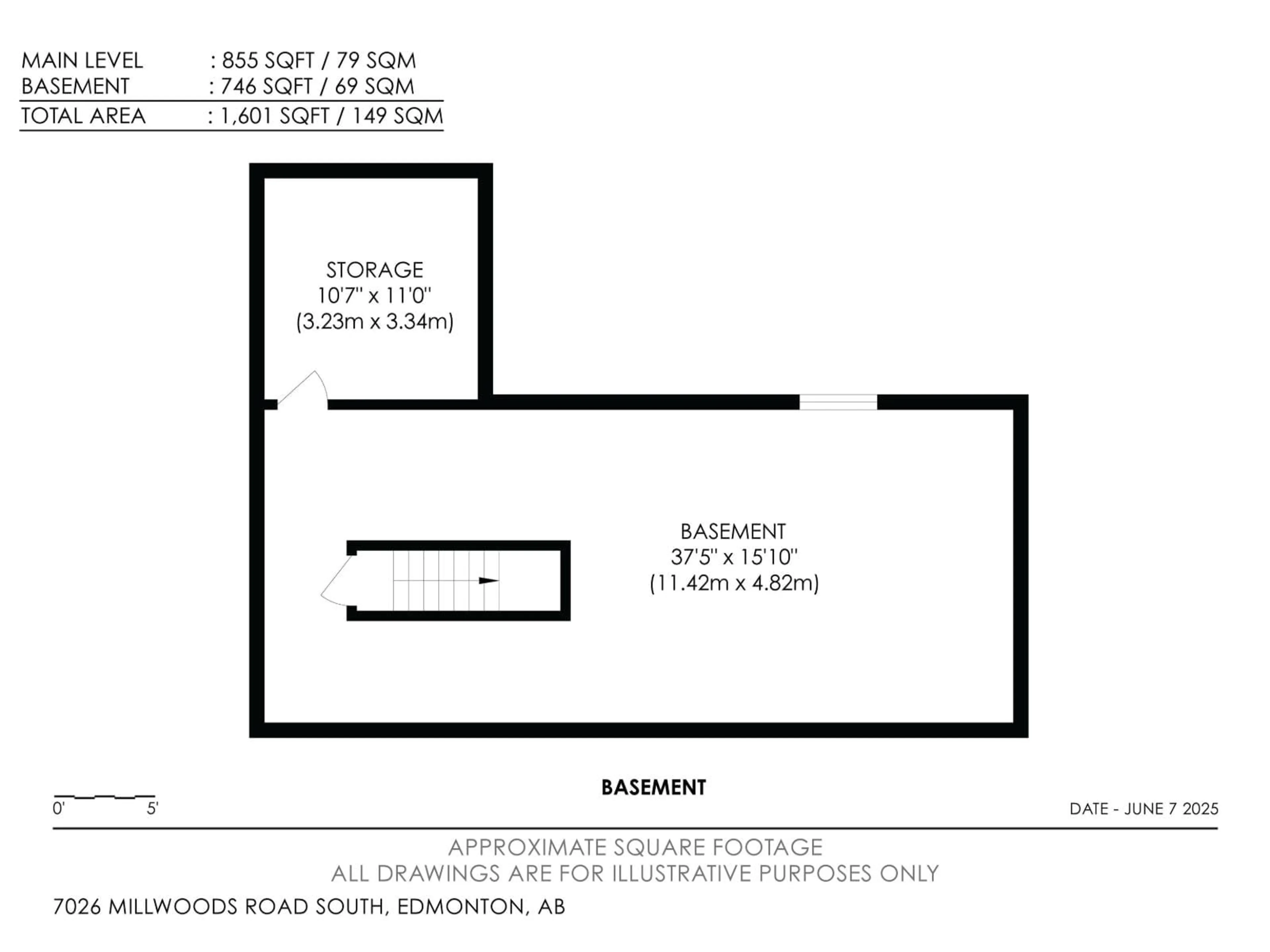 Floor plan for 7026 MILLWOODS RD, Edmonton Alberta T6K3M3