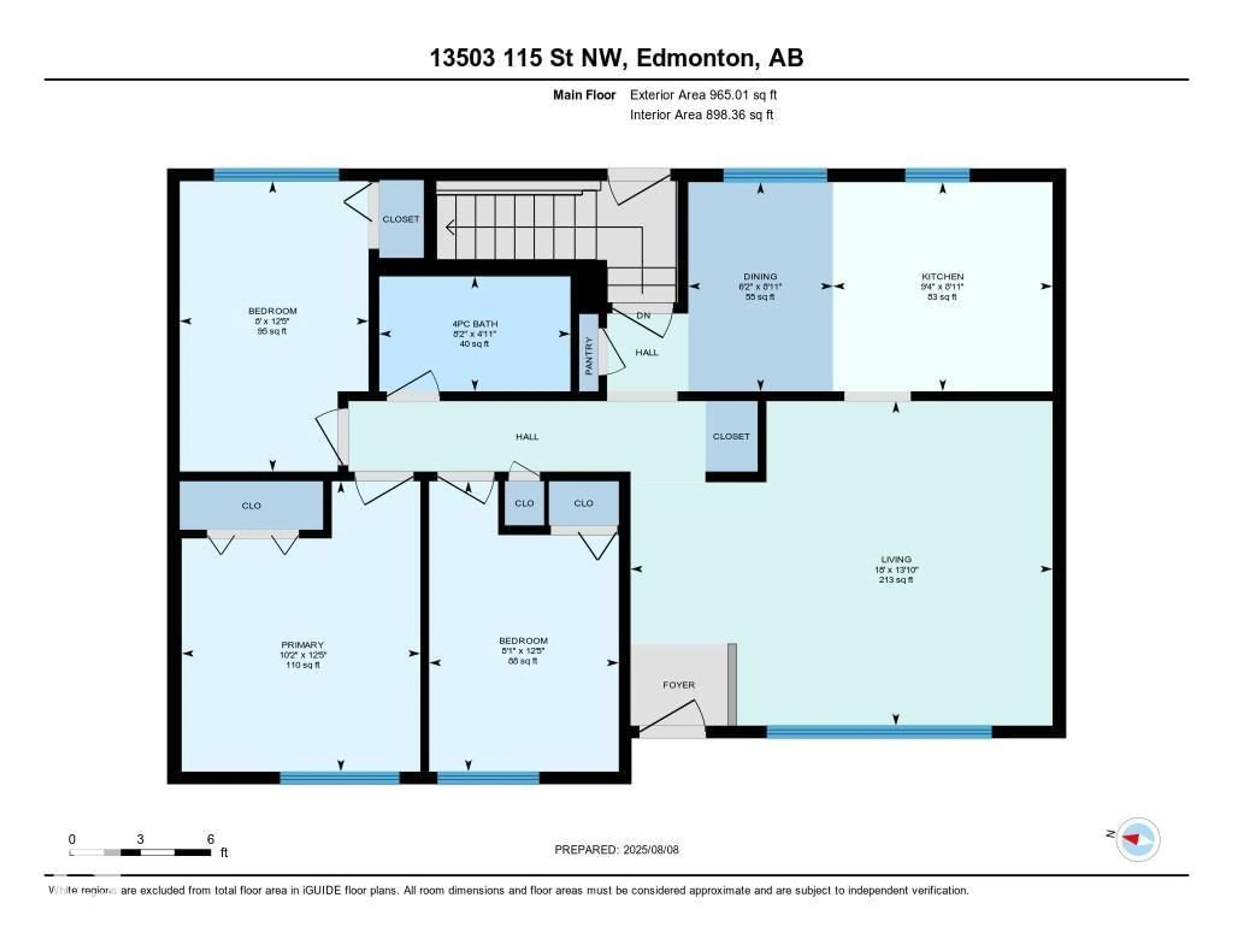 Floor plan for 13503 115 ST, Edmonton Alberta T5E5G9