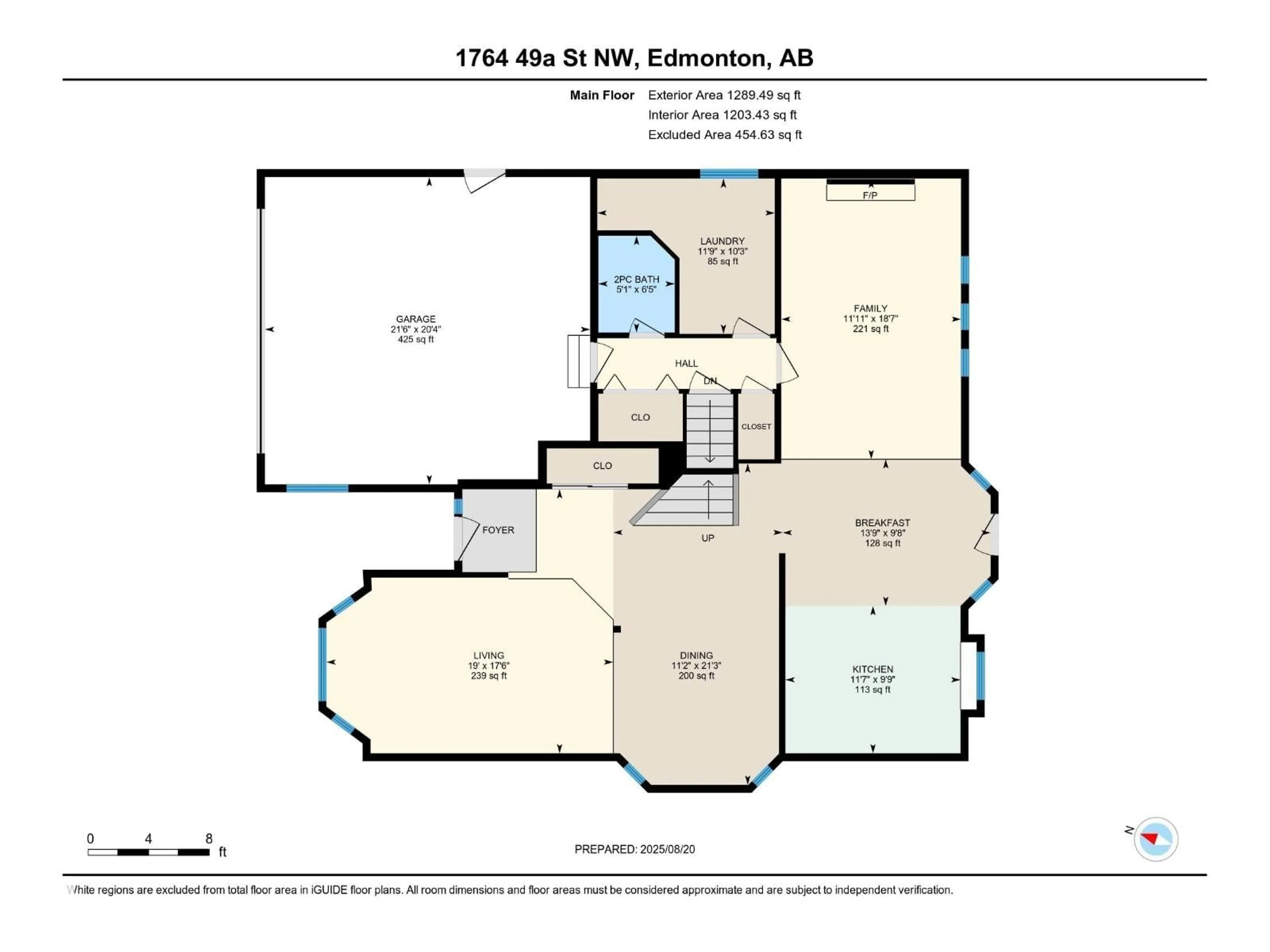 Floor plan for NW - 1764 49A ST, Edmonton Alberta T6L3K6