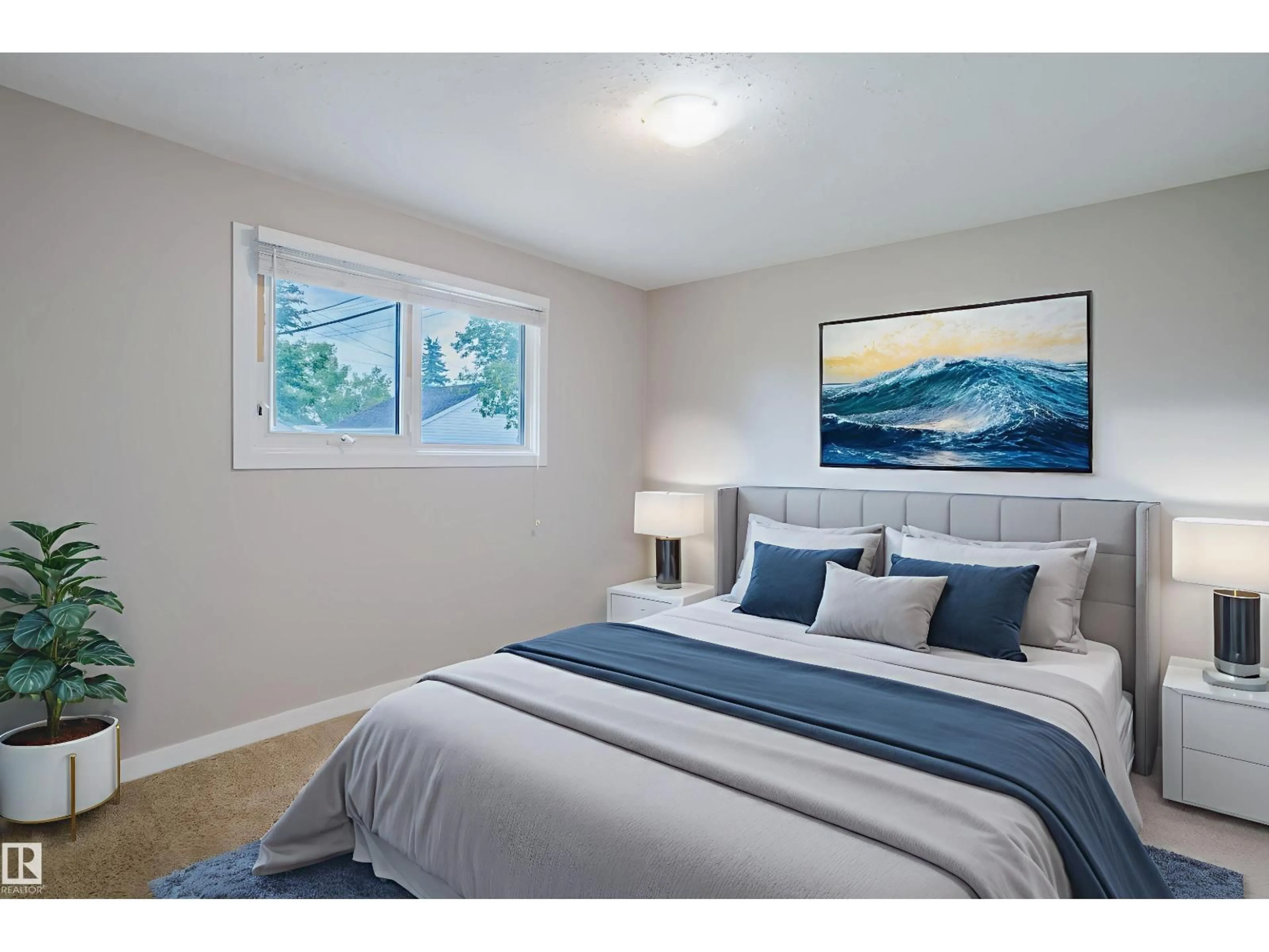 Bedroom with bed, unknown for 13808 135 AV NW, Edmonton Alberta T5L3Y8
