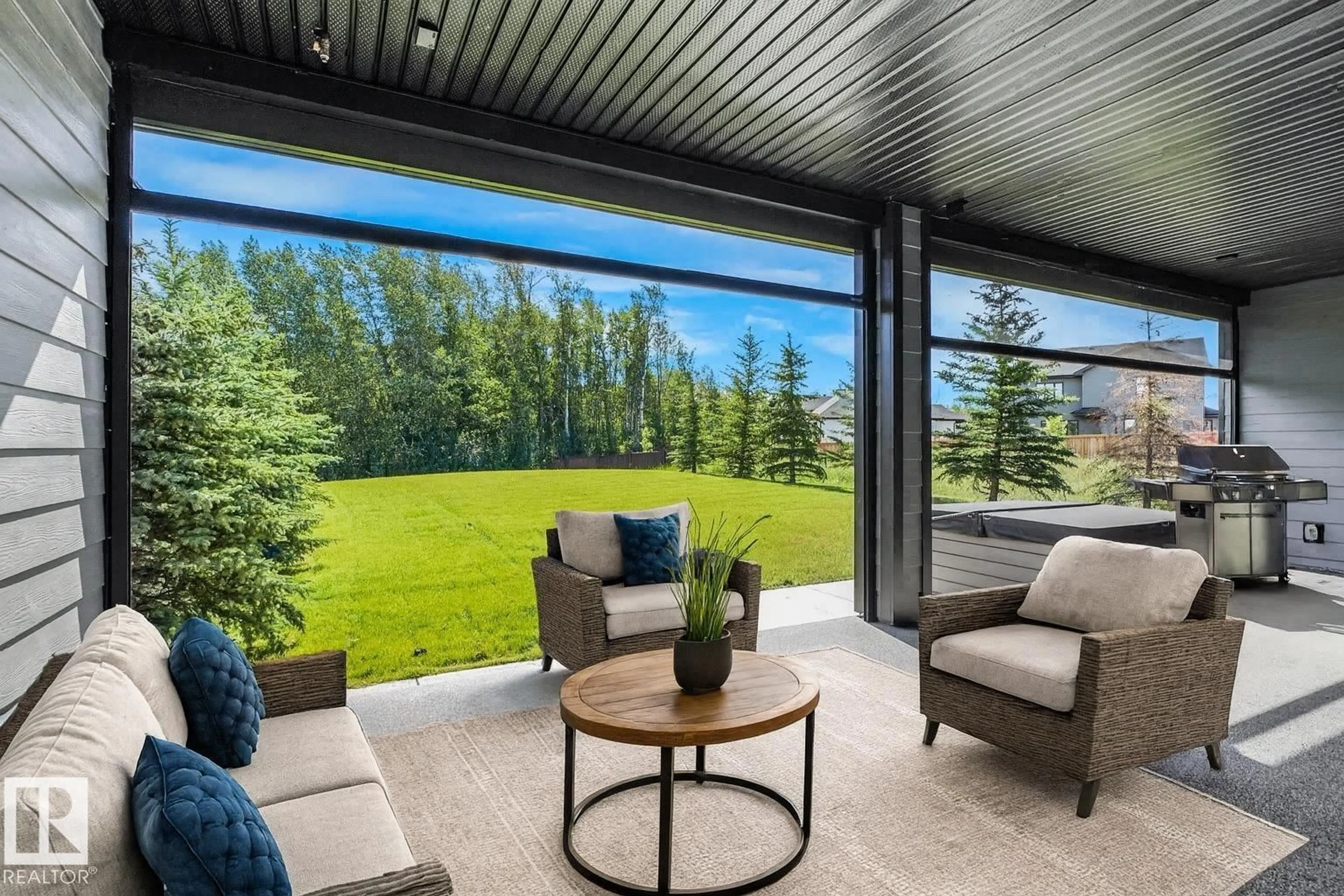 Patio, mountain view for 104 HARVEST CR, Ardrossan Alberta T8E0B5