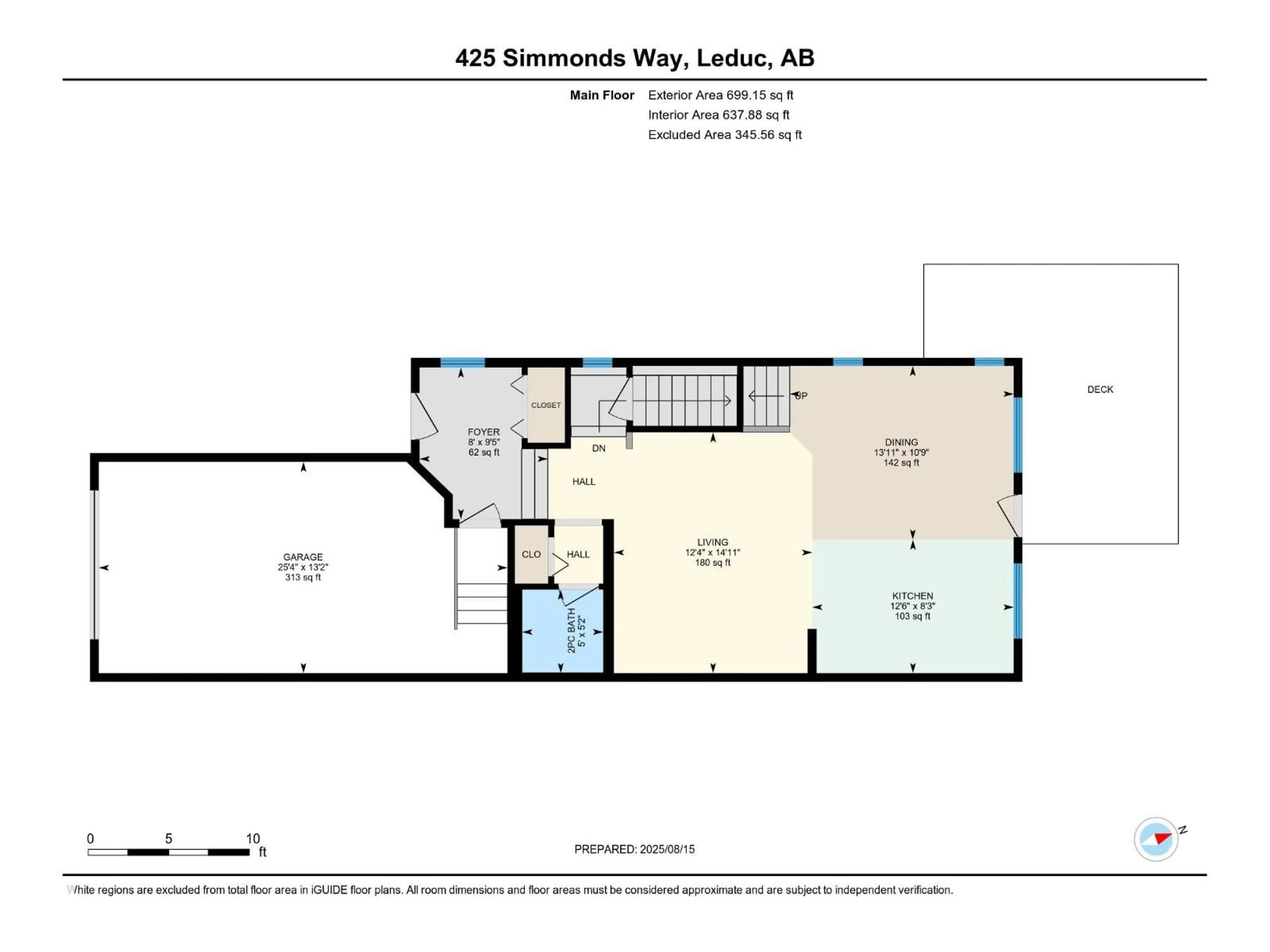 Floor plan for 425 SIMMONDS WY, Leduc Alberta T9E0E6