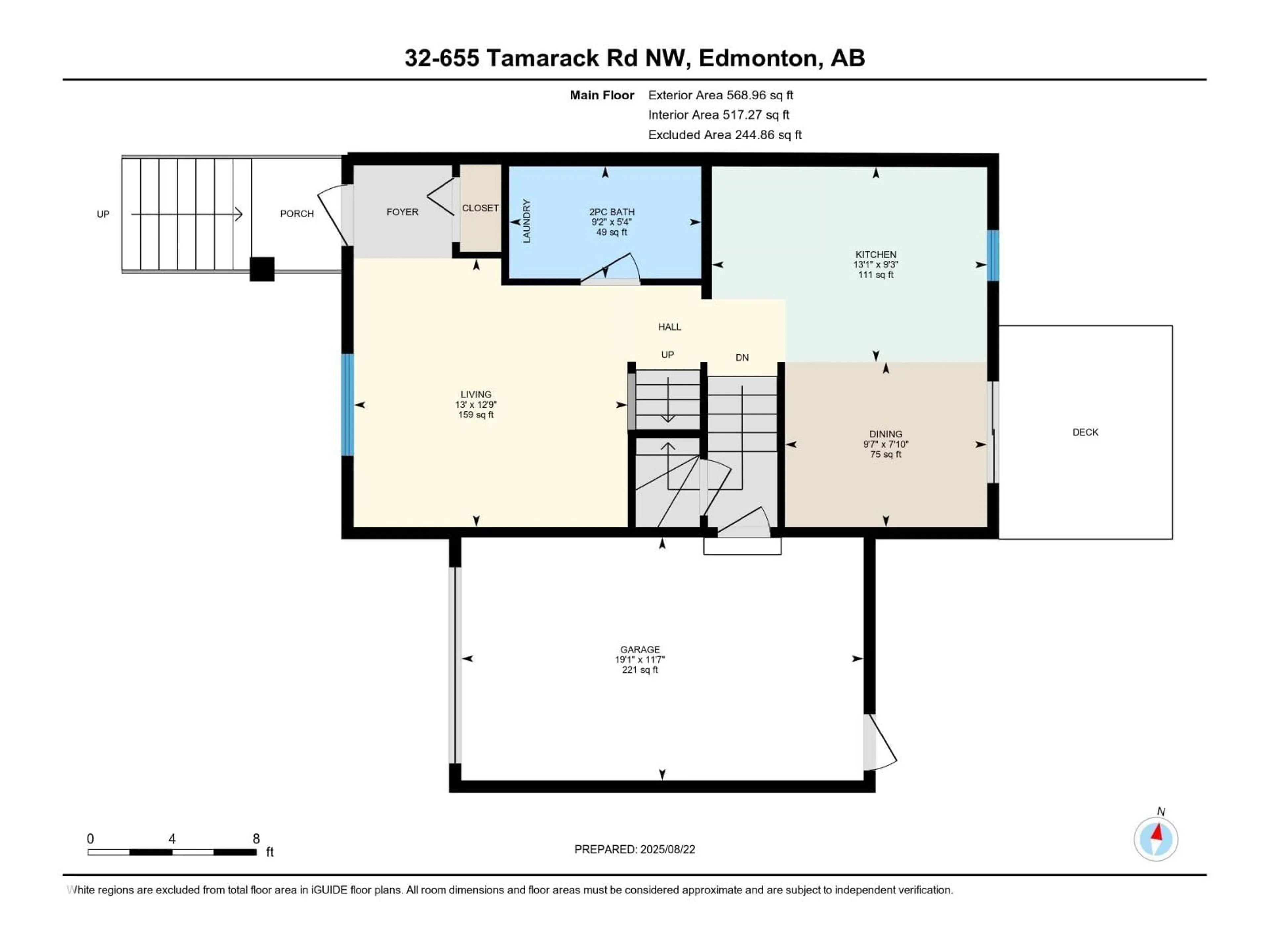 Floor plan for 32 - 655 TAMARACK RD, Edmonton Alberta T6T0N4