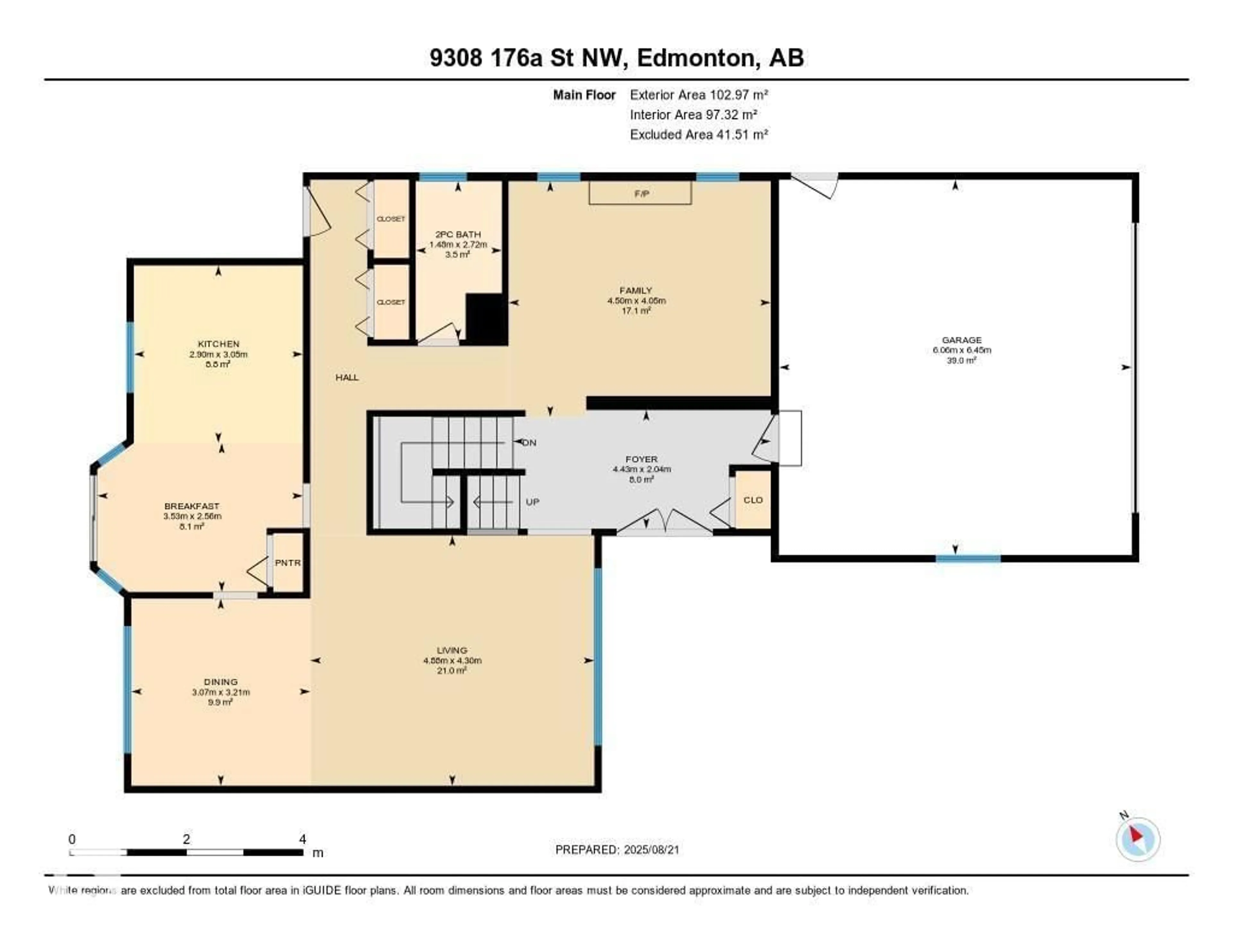 Floor plan for NW - 9308 176A ST, Edmonton Alberta T5T3G6