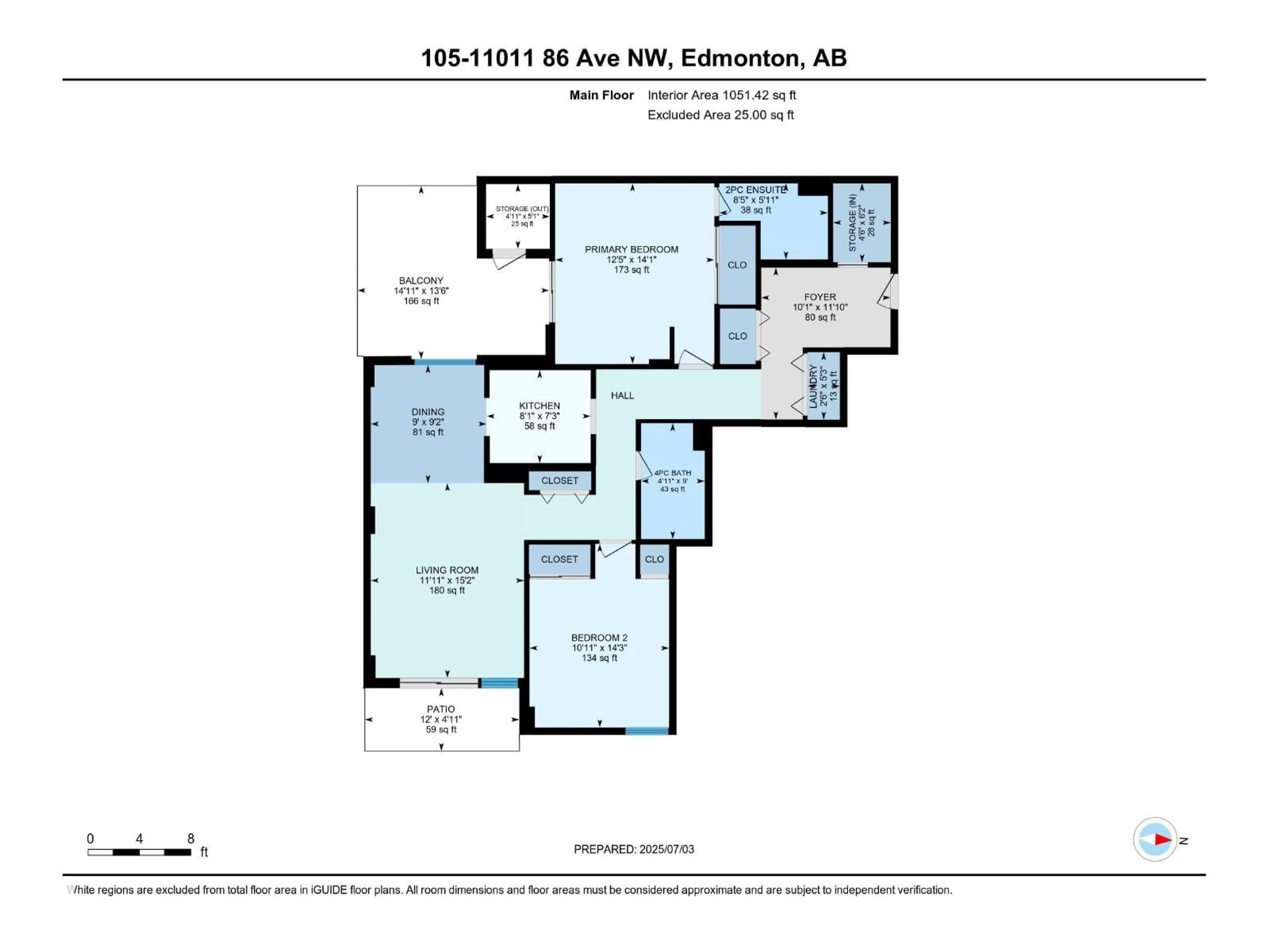 Floor plan for 105 - 11011 86 AV, Edmonton Alberta T6G0X1