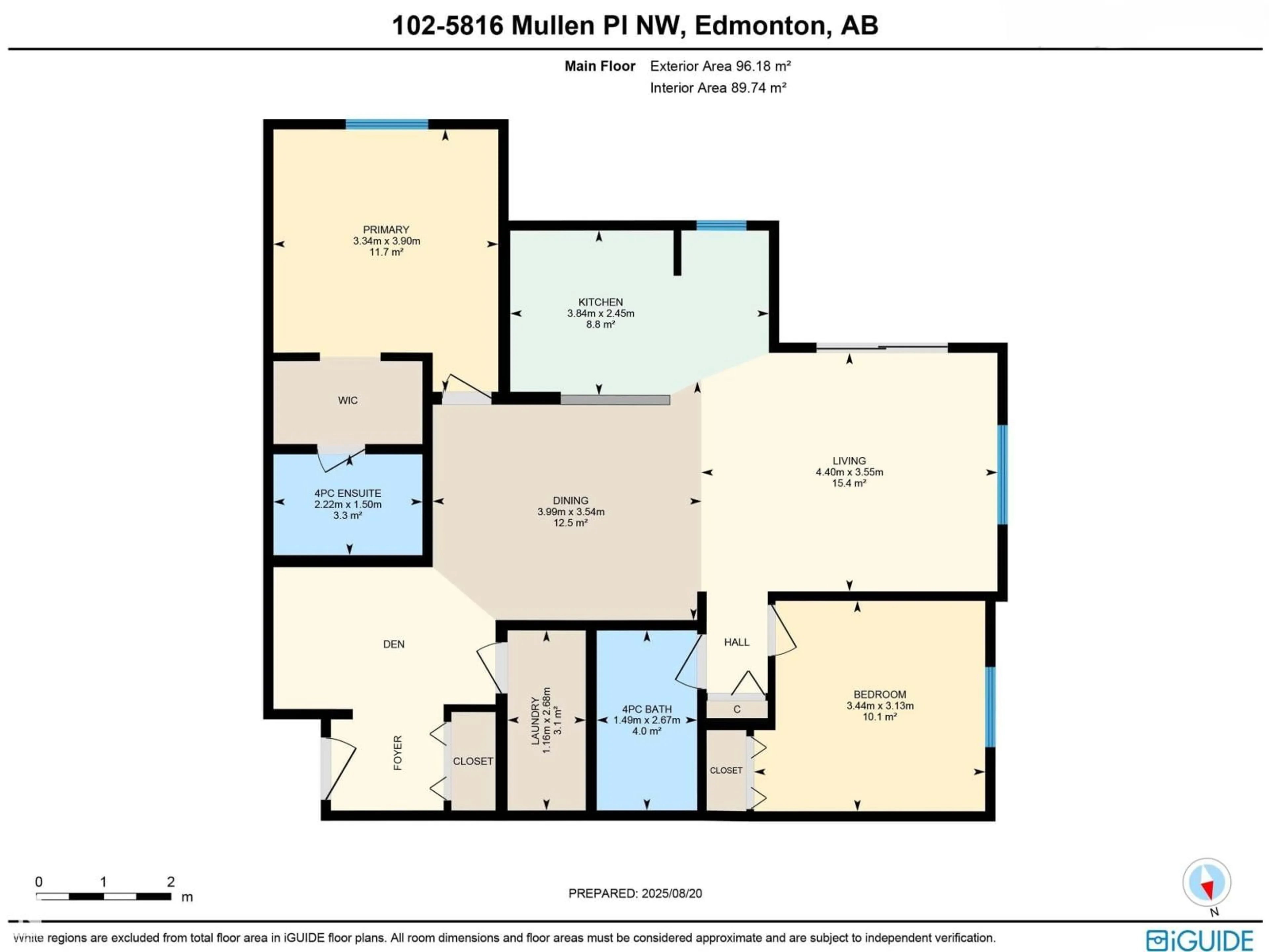 Floor plan for #102 - 5816 MULLEN PL, Edmonton Alberta T6R0W3