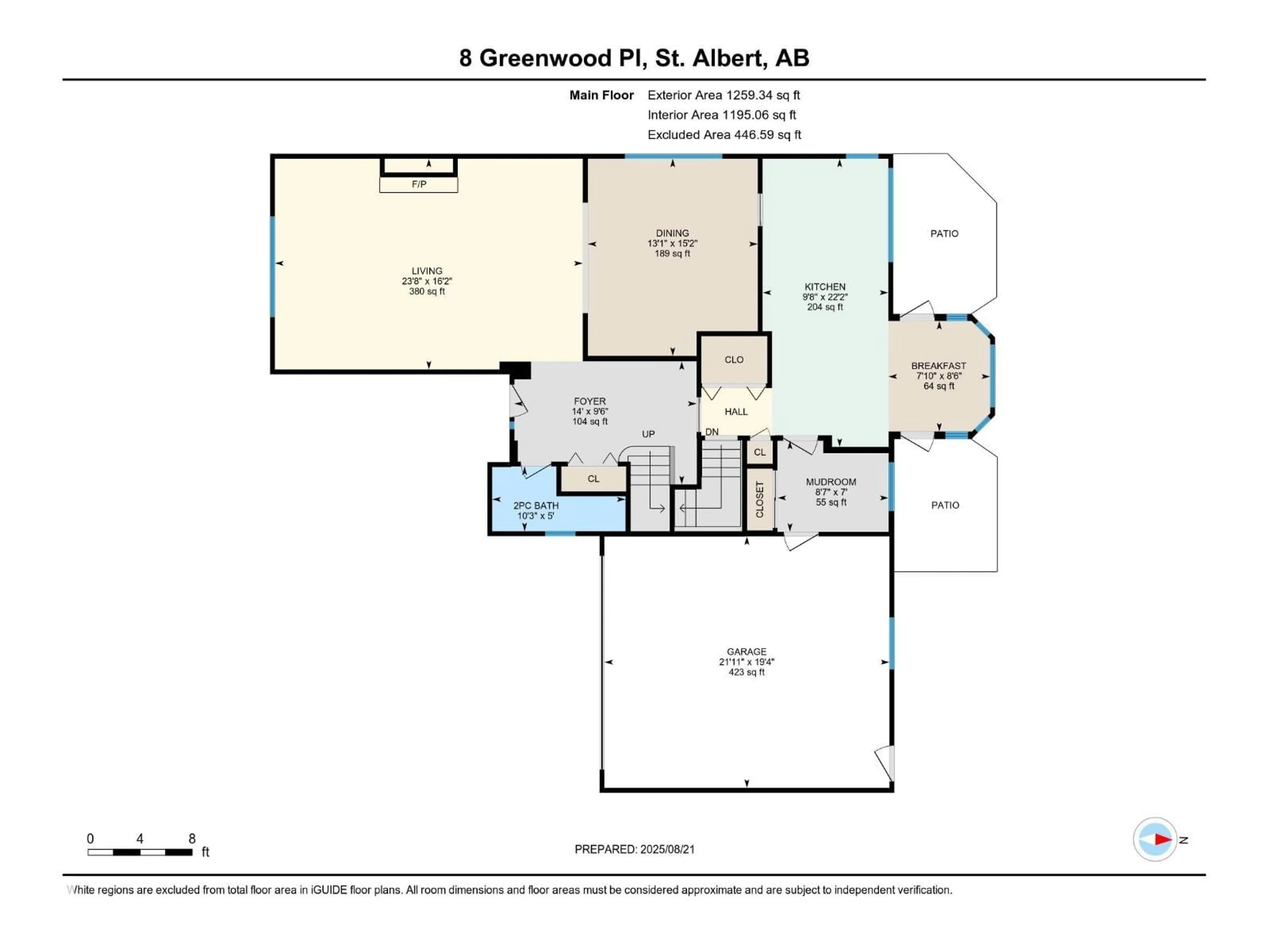 Floor plan for 8 GREENWOOD PL, St. Albert Alberta T8N2H5