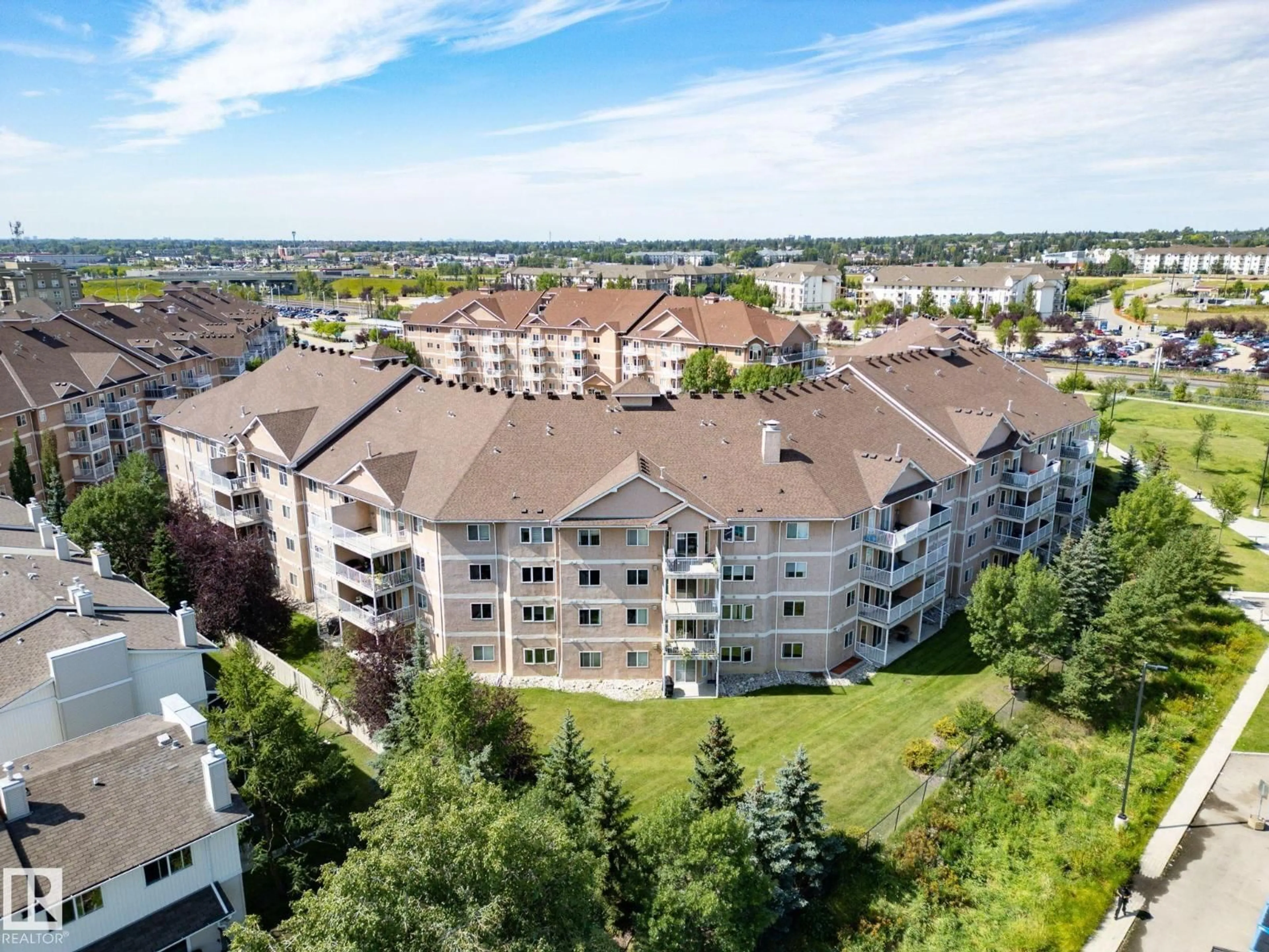 A pic from outside/outdoor area/front of a property/back of a property/a pic from drone, city buildings view from balcony for 111 - 4312 139 AV, Edmonton Alberta T5Y3J4