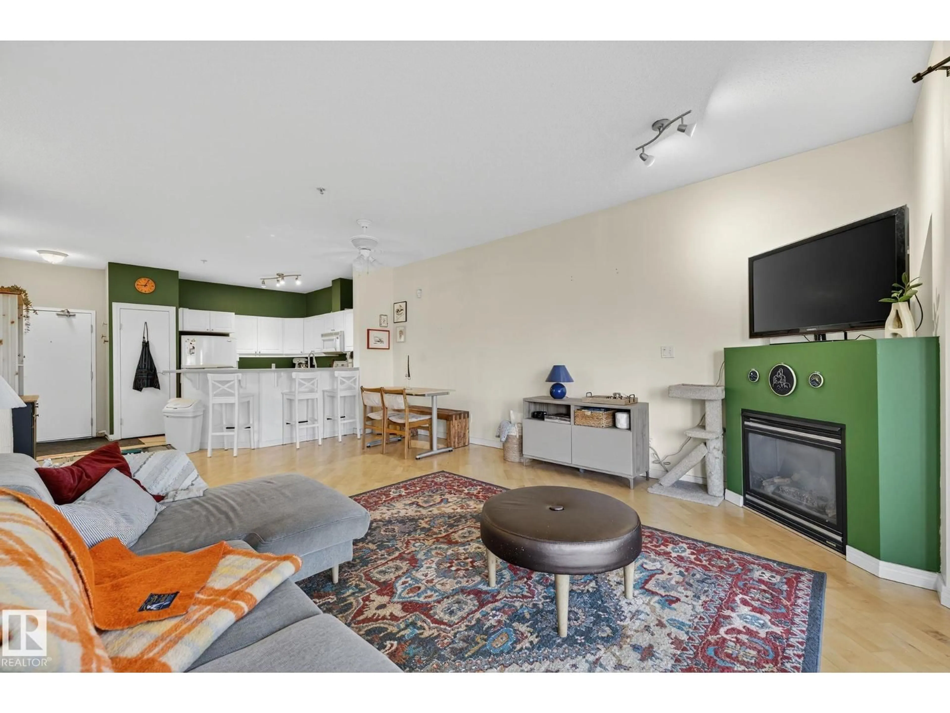 Living room with furniture, unknown for 111 - 4312 139 AV, Edmonton Alberta T5Y3J4