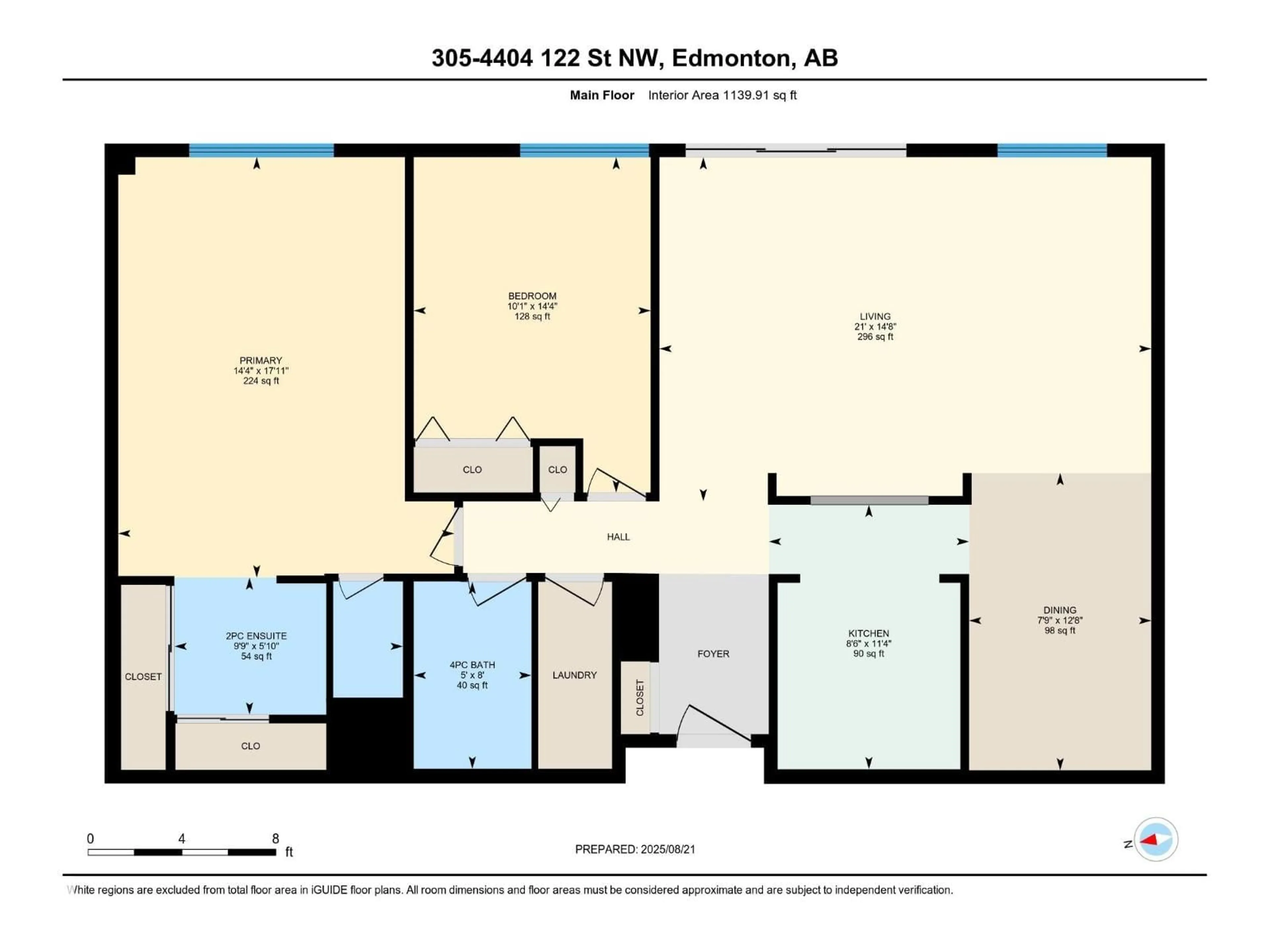 Floor plan for 305 - 4404 122 ST, Edmonton Alberta T6J4A9