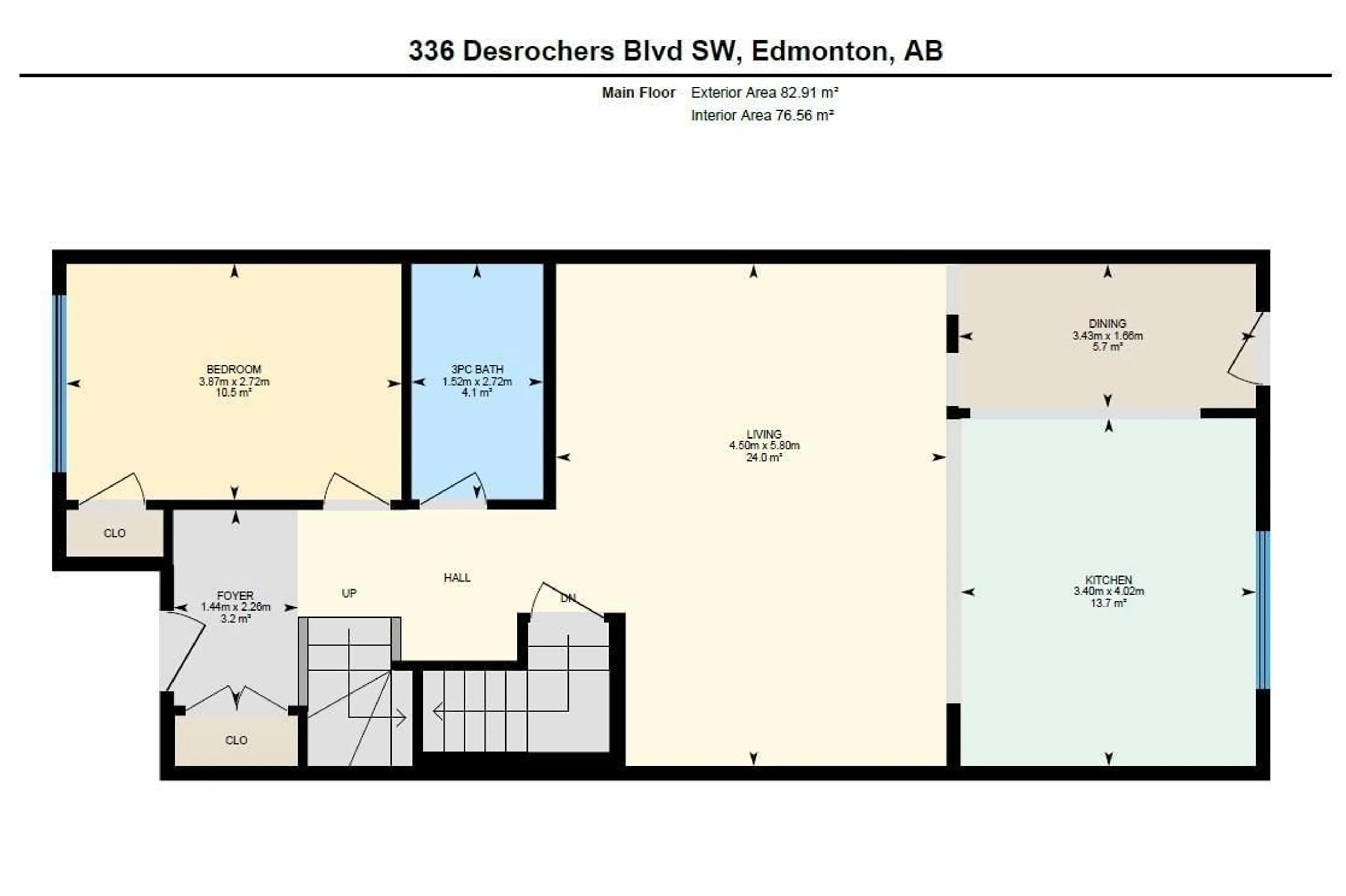 Floor plan for 336 DESROCHERS BV, Edmonton Alberta T6W3J1