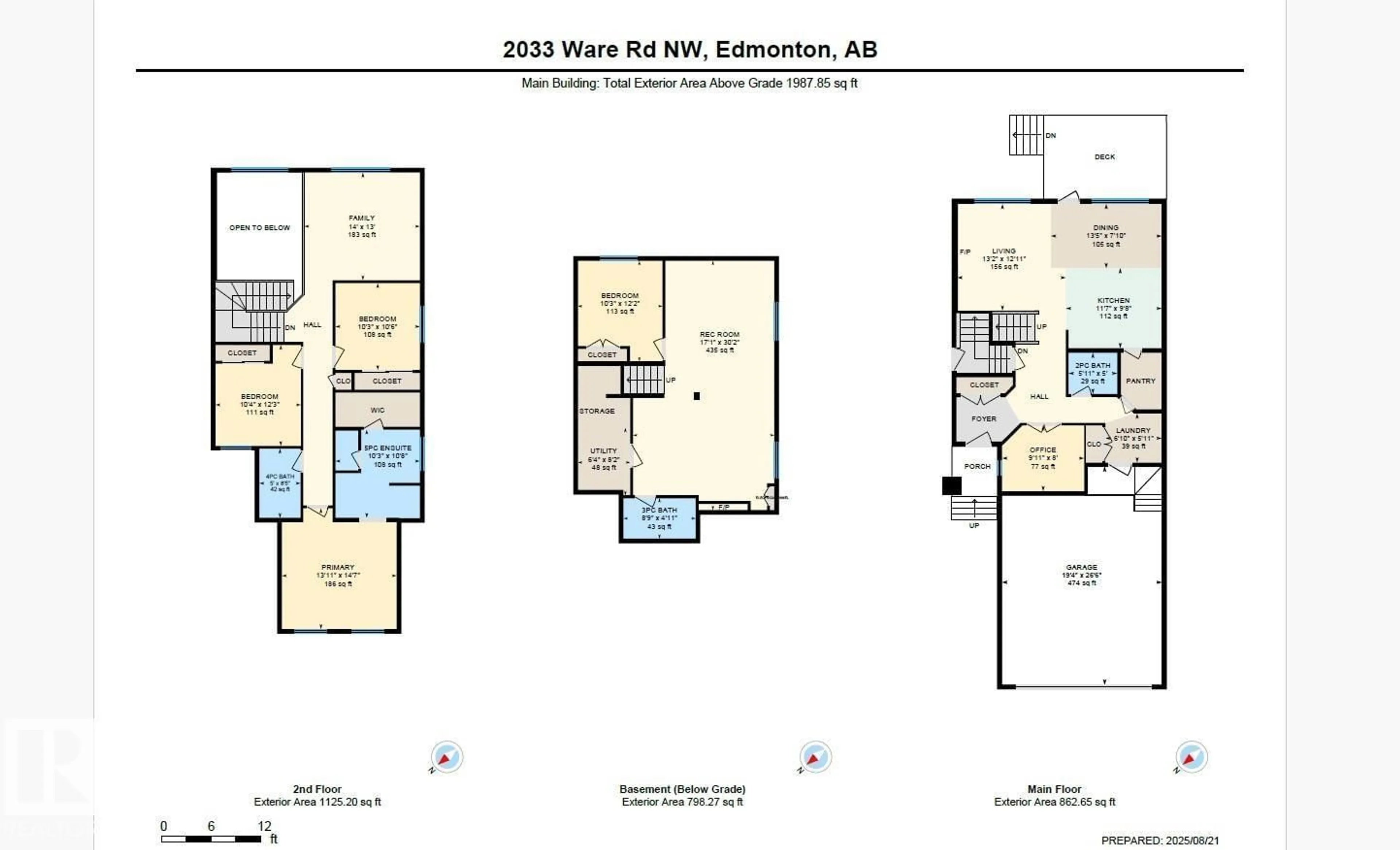 Floor plan for 2033 WARE RD, Edmonton Alberta T6W2W4