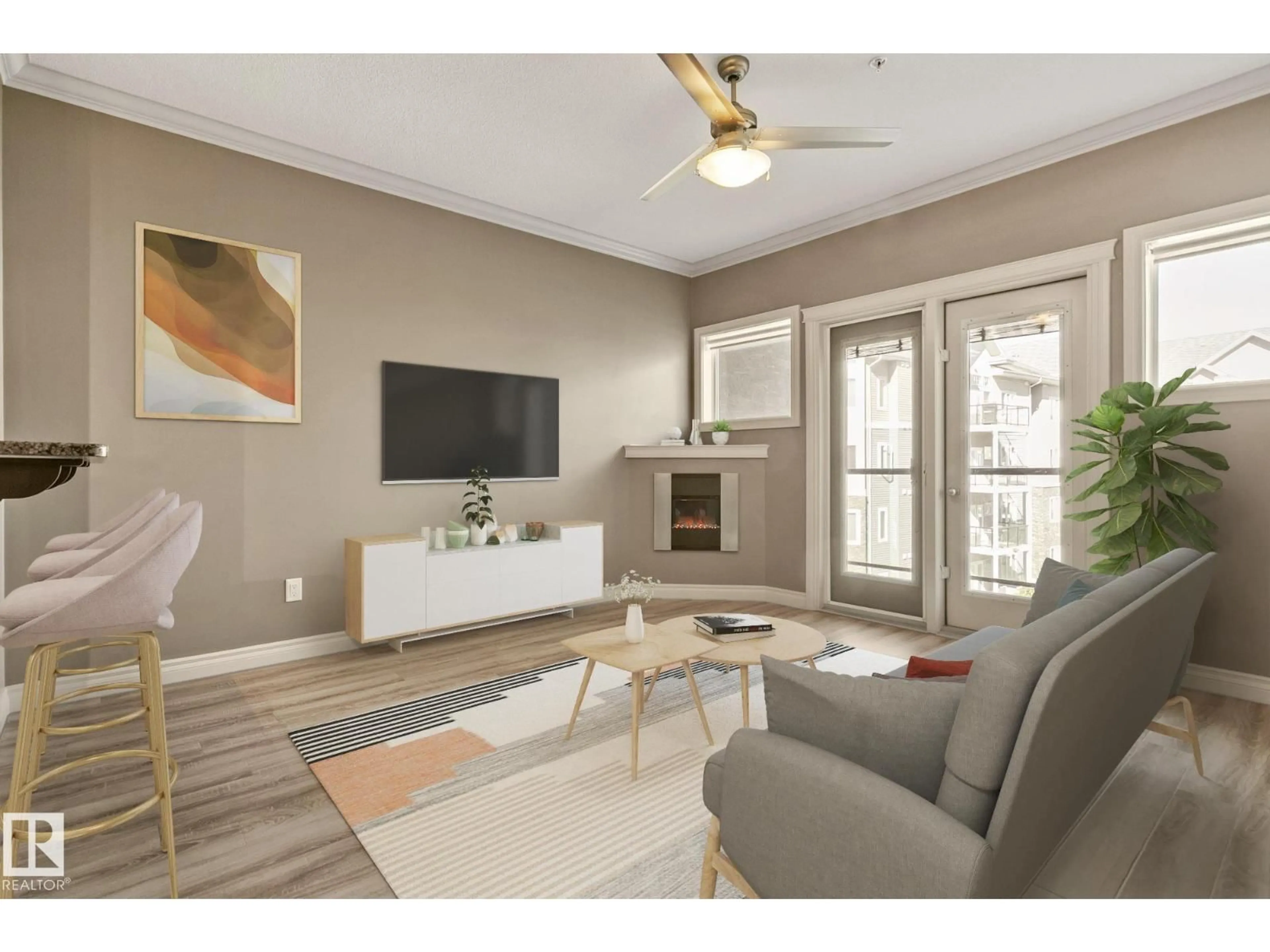 Living room with furniture, unknown for #334 - 10121 80 AV, Edmonton Alberta T6E0B9