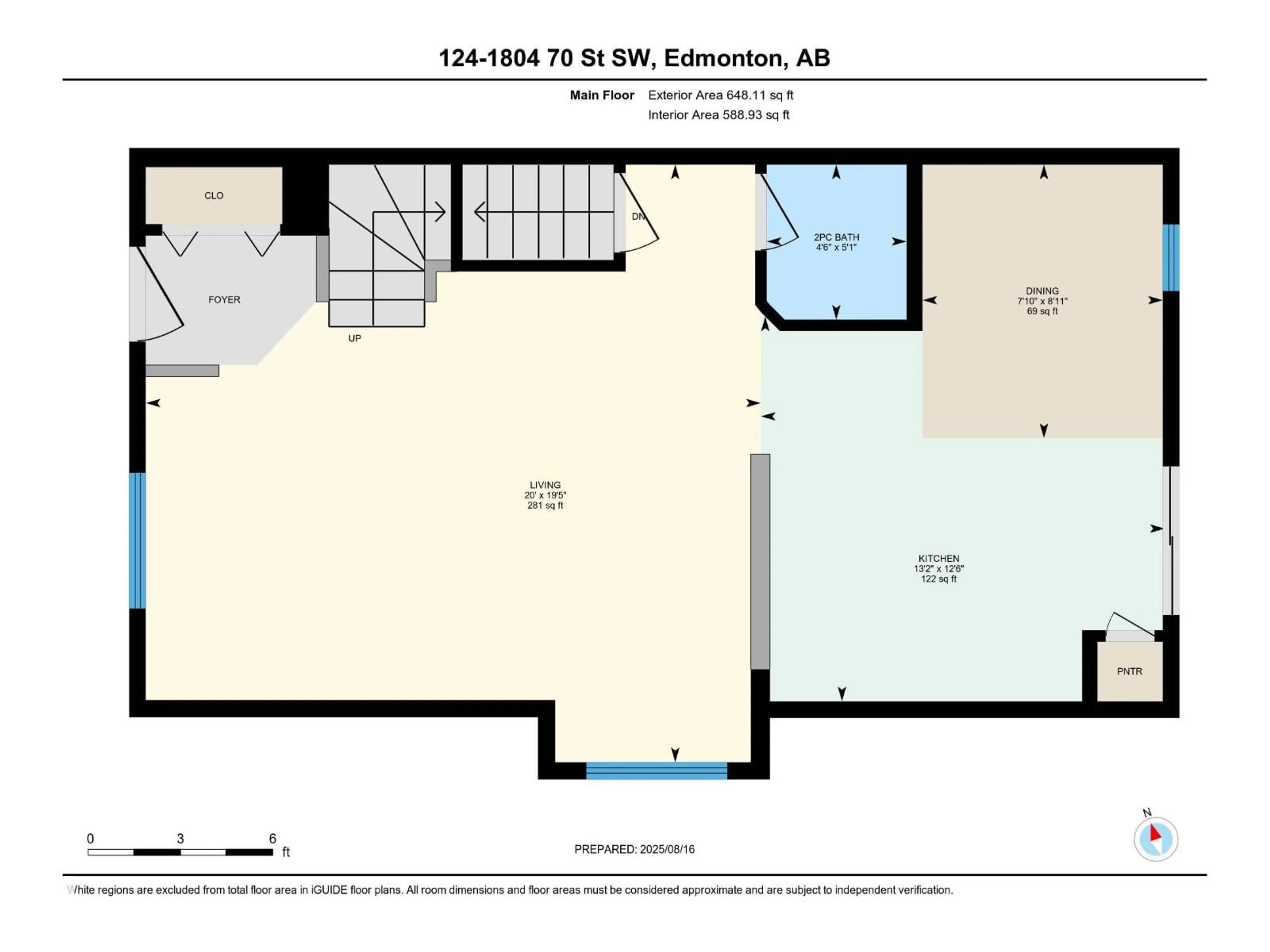 Floor plan for #124 - 1804 70 ST, Edmonton Alberta T6X0H4
