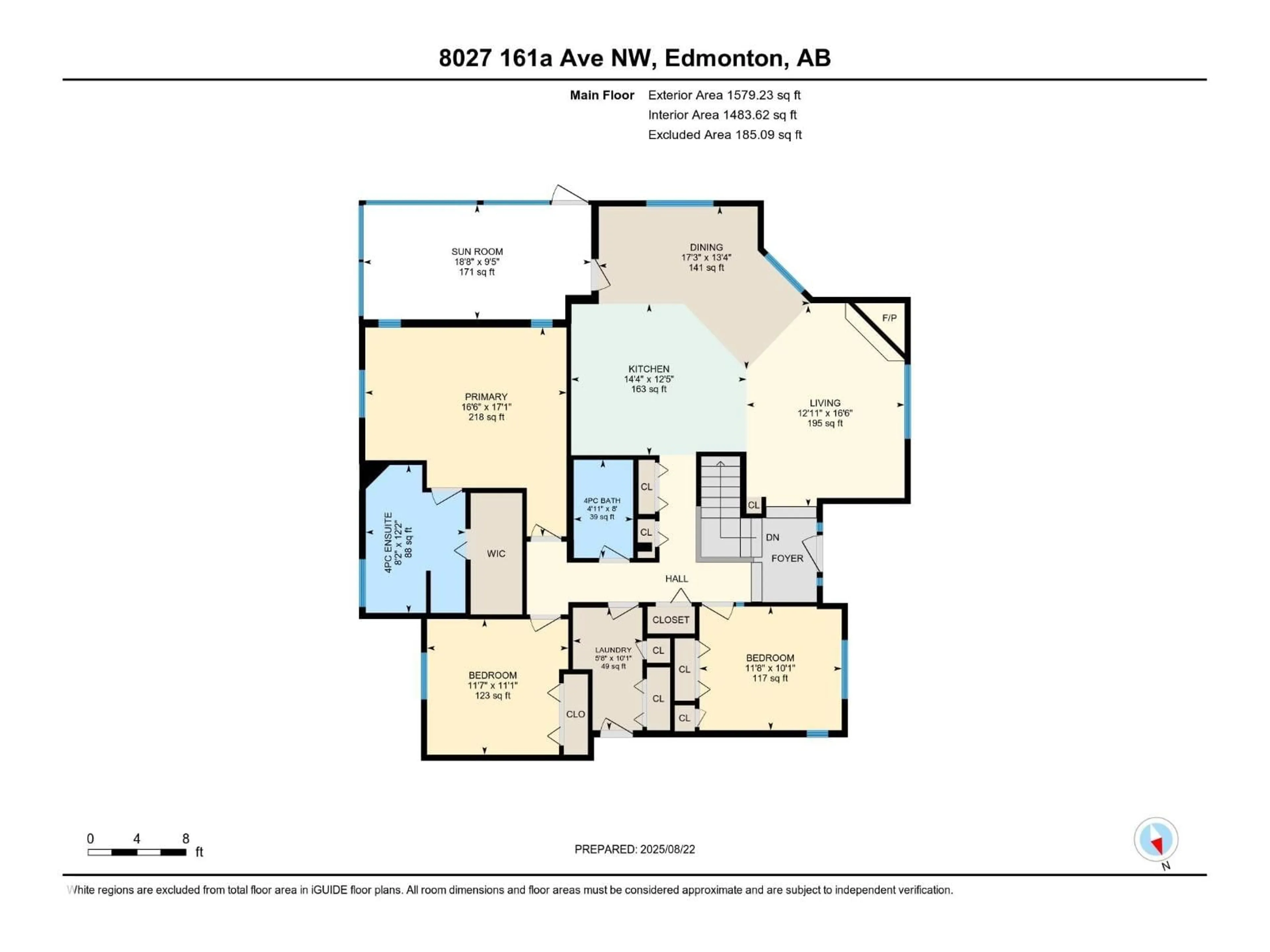 Floor plan for 8027 161A AV, Edmonton Alberta T5Z3G1