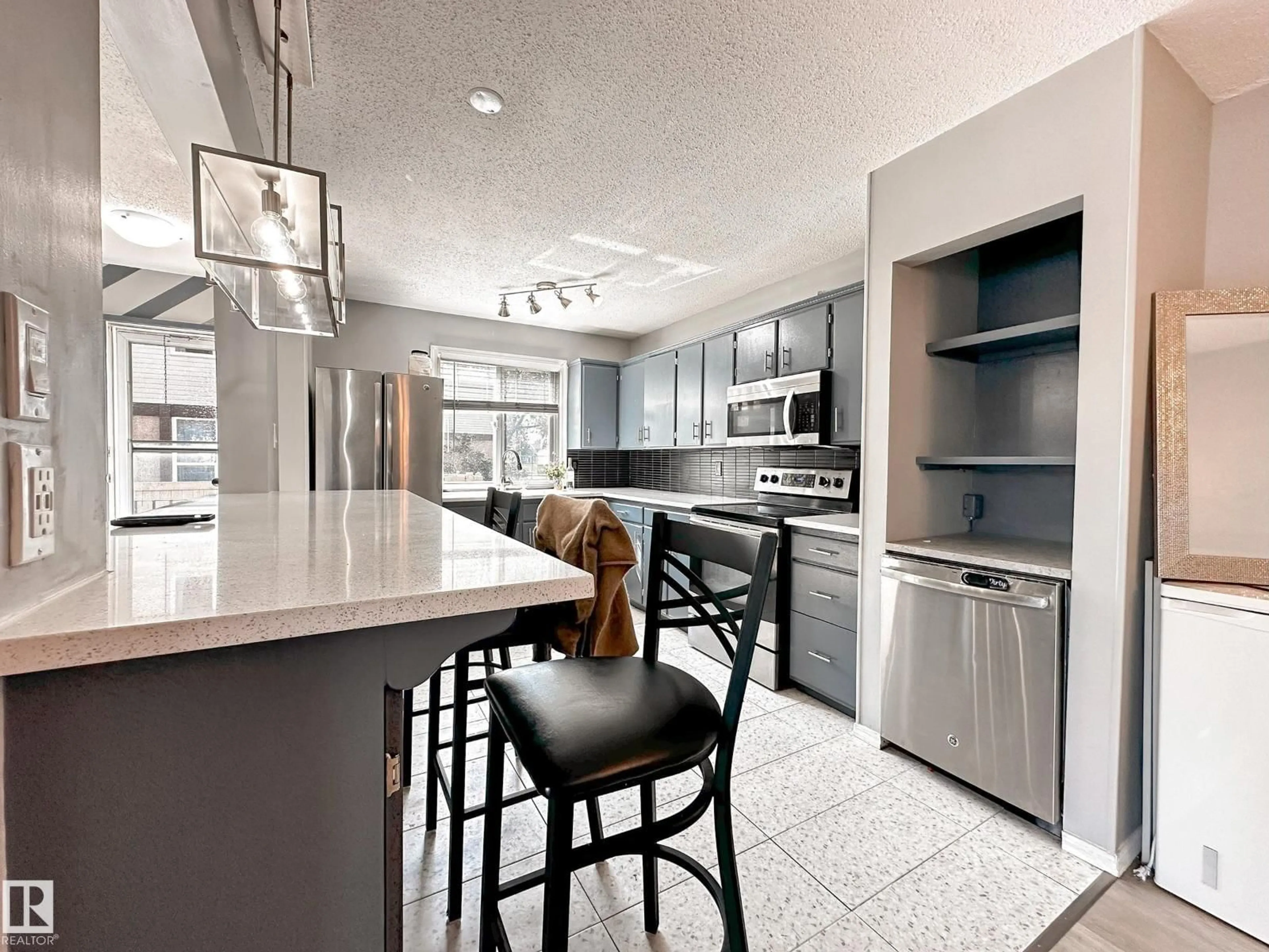 Contemporary kitchen, ceramic/tile floor for 858 ERIN PL, Edmonton Alberta T5T1M6