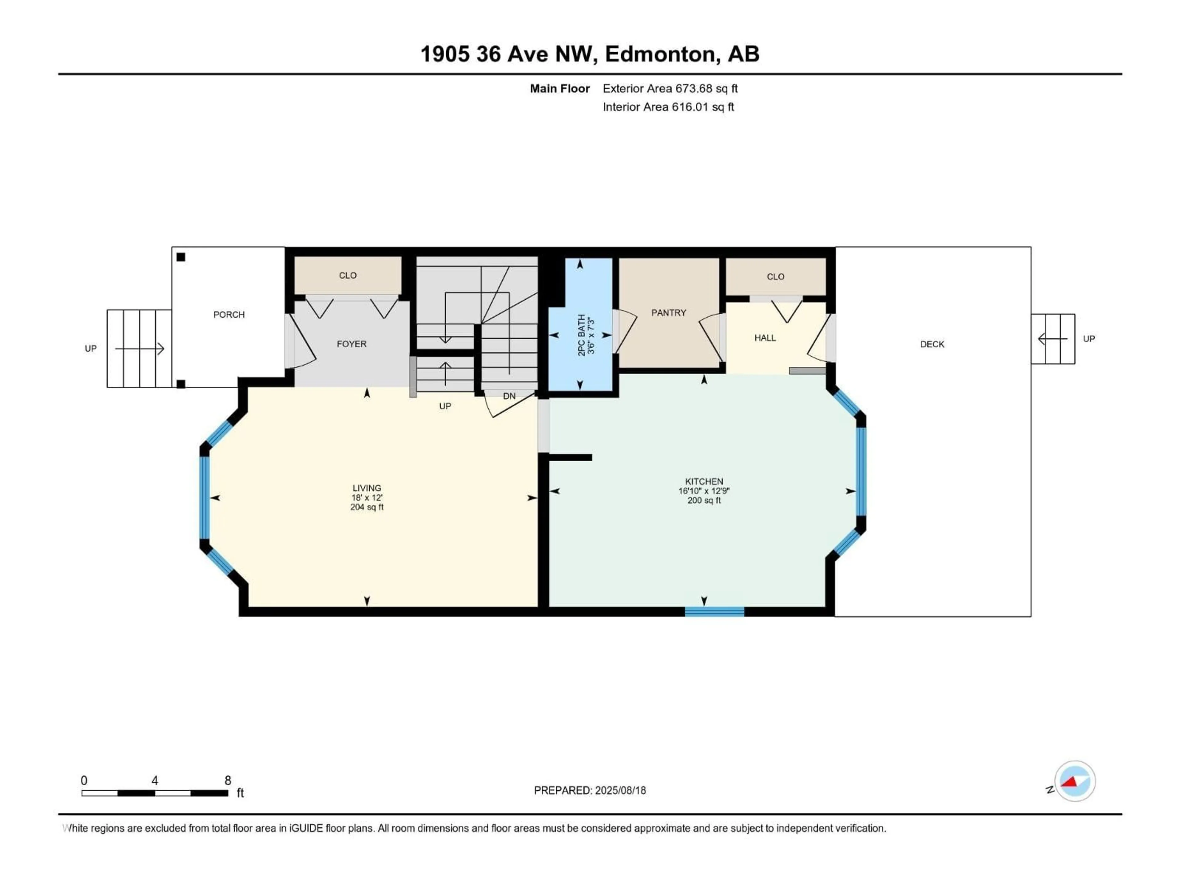 Floor plan for 1905 36 AV, Edmonton Alberta T6T1S9