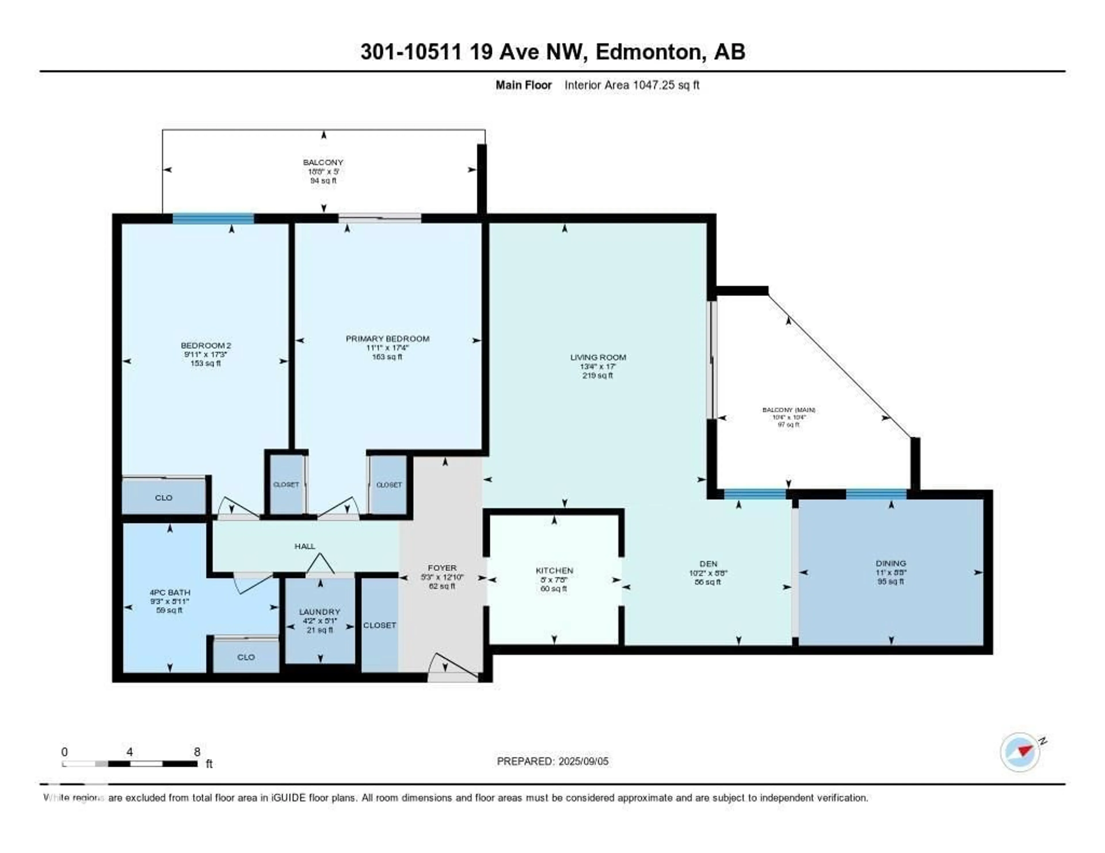 Floor plan for #301 - 10511 19 AV, Edmonton Alberta T6J5S8