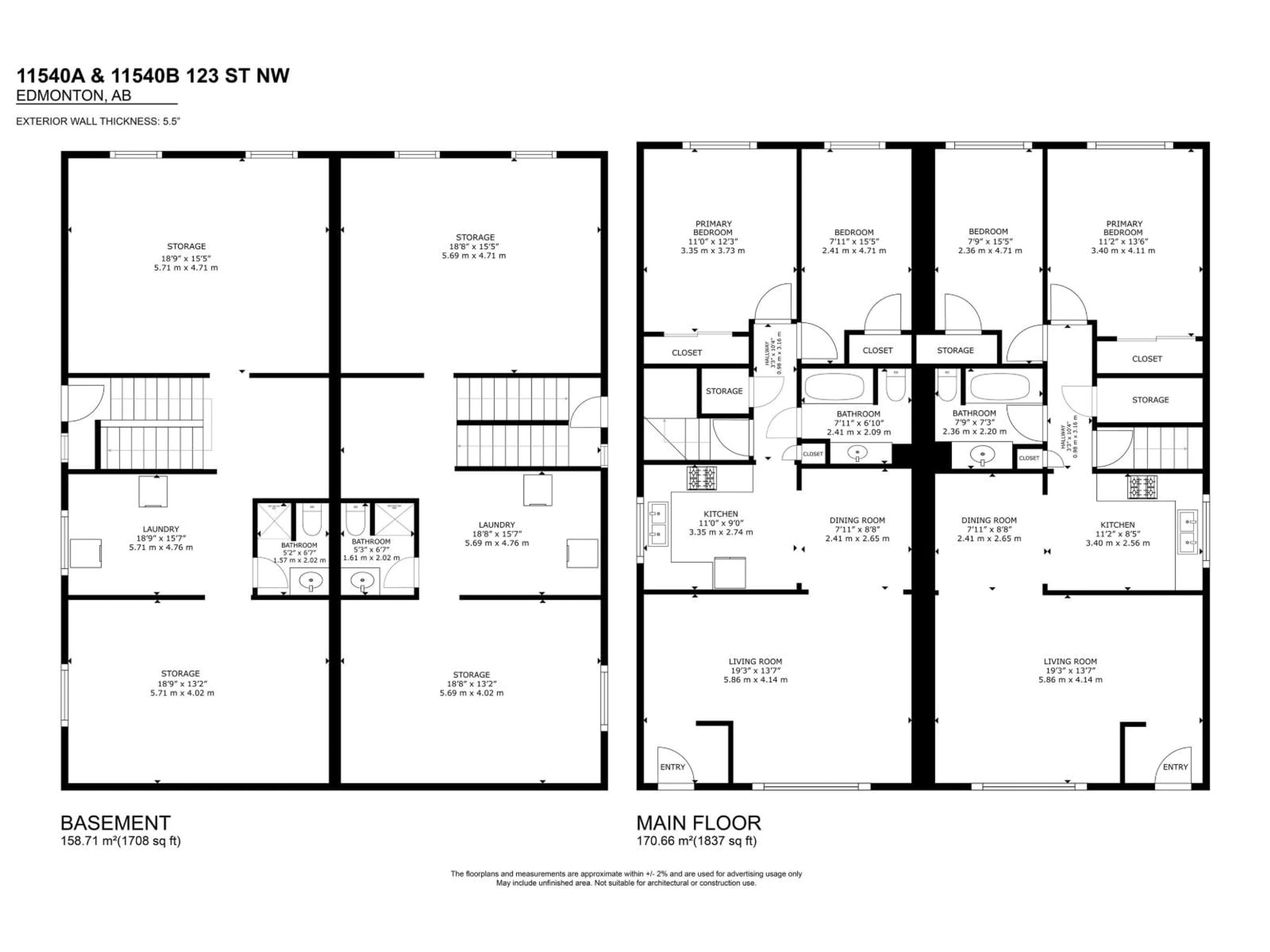 Floor plan for NW - 11540 123 ST, Edmonton Alberta T5M0G4