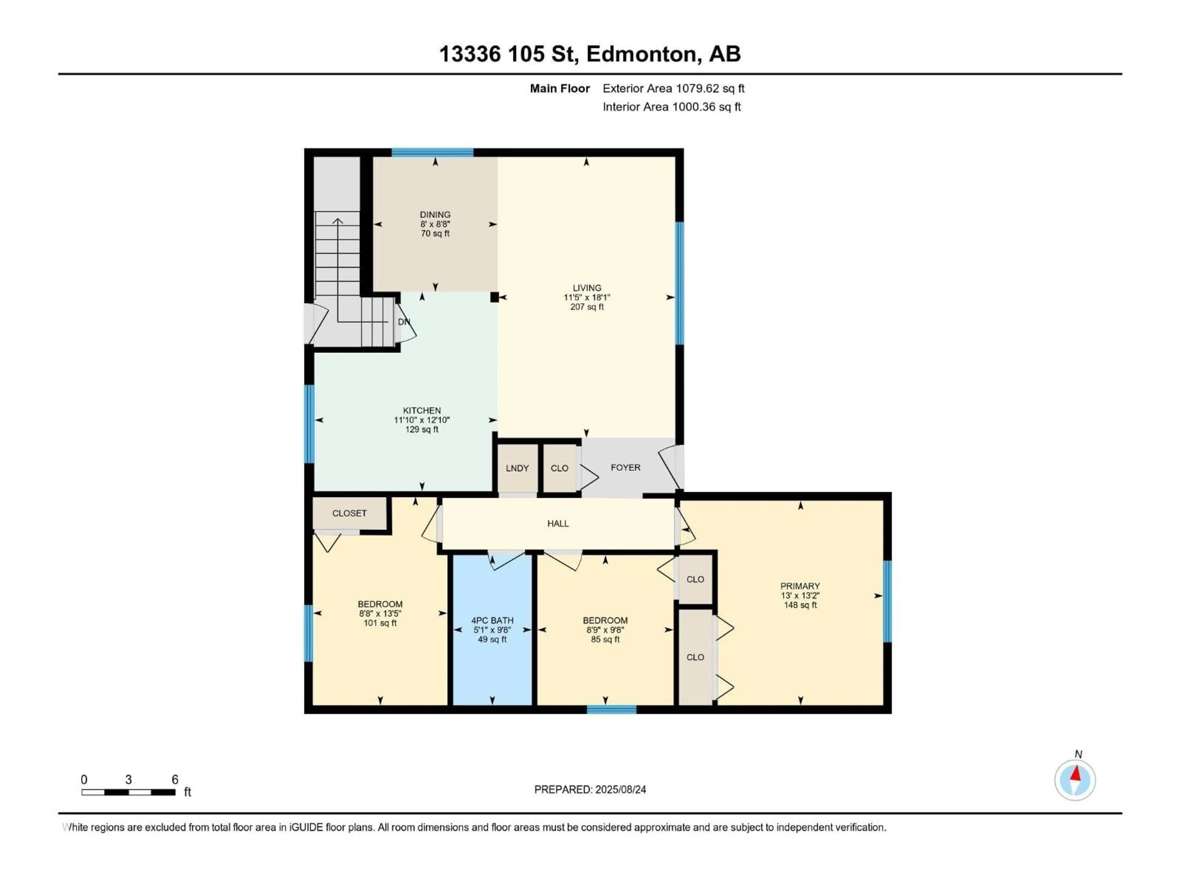 Floor plan for 13336 105 ST, Edmonton Alberta T5E4S5