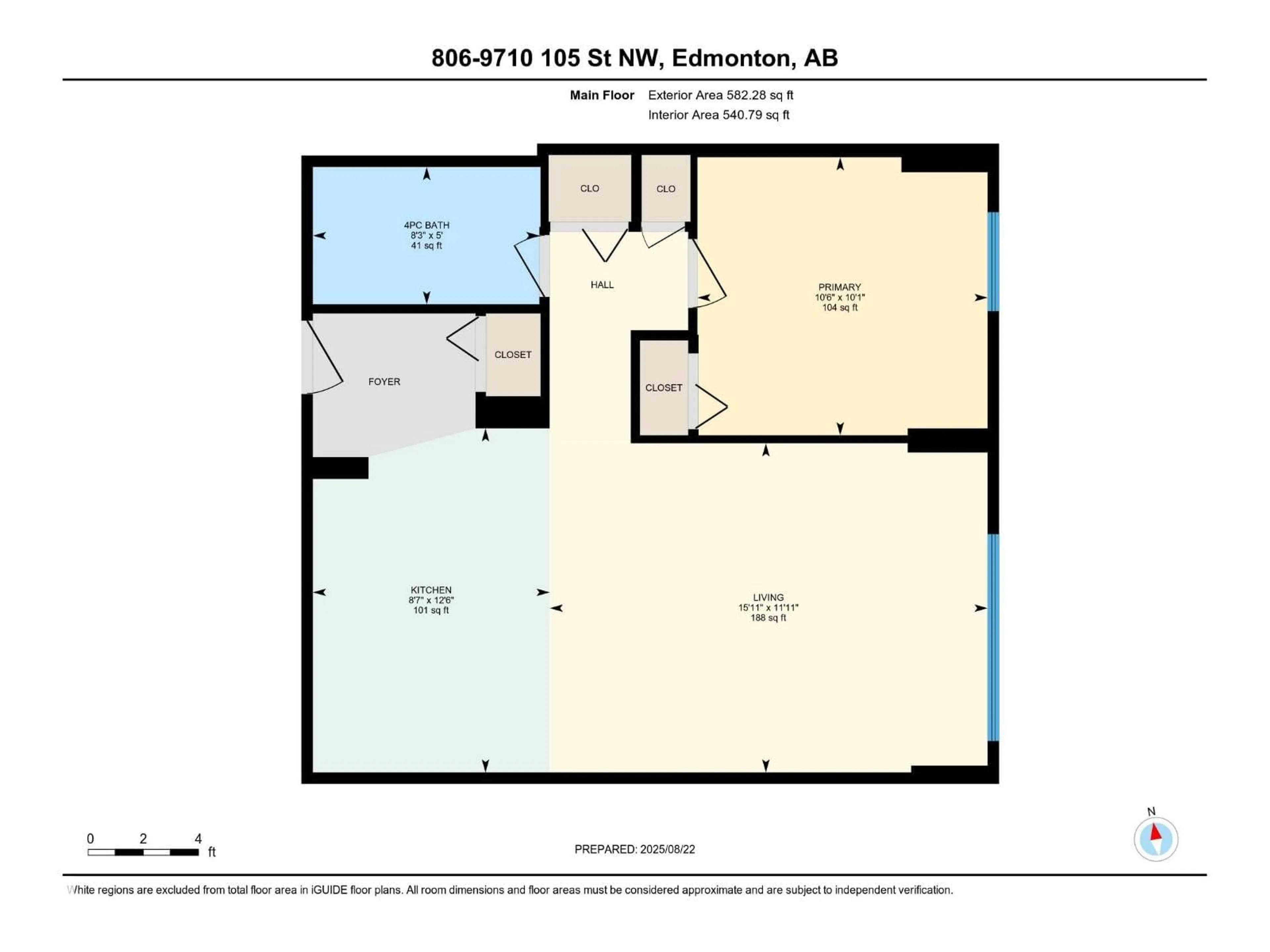 Floor plan for 9710 - 806 105 ST, Edmonton Alberta T5K1A4