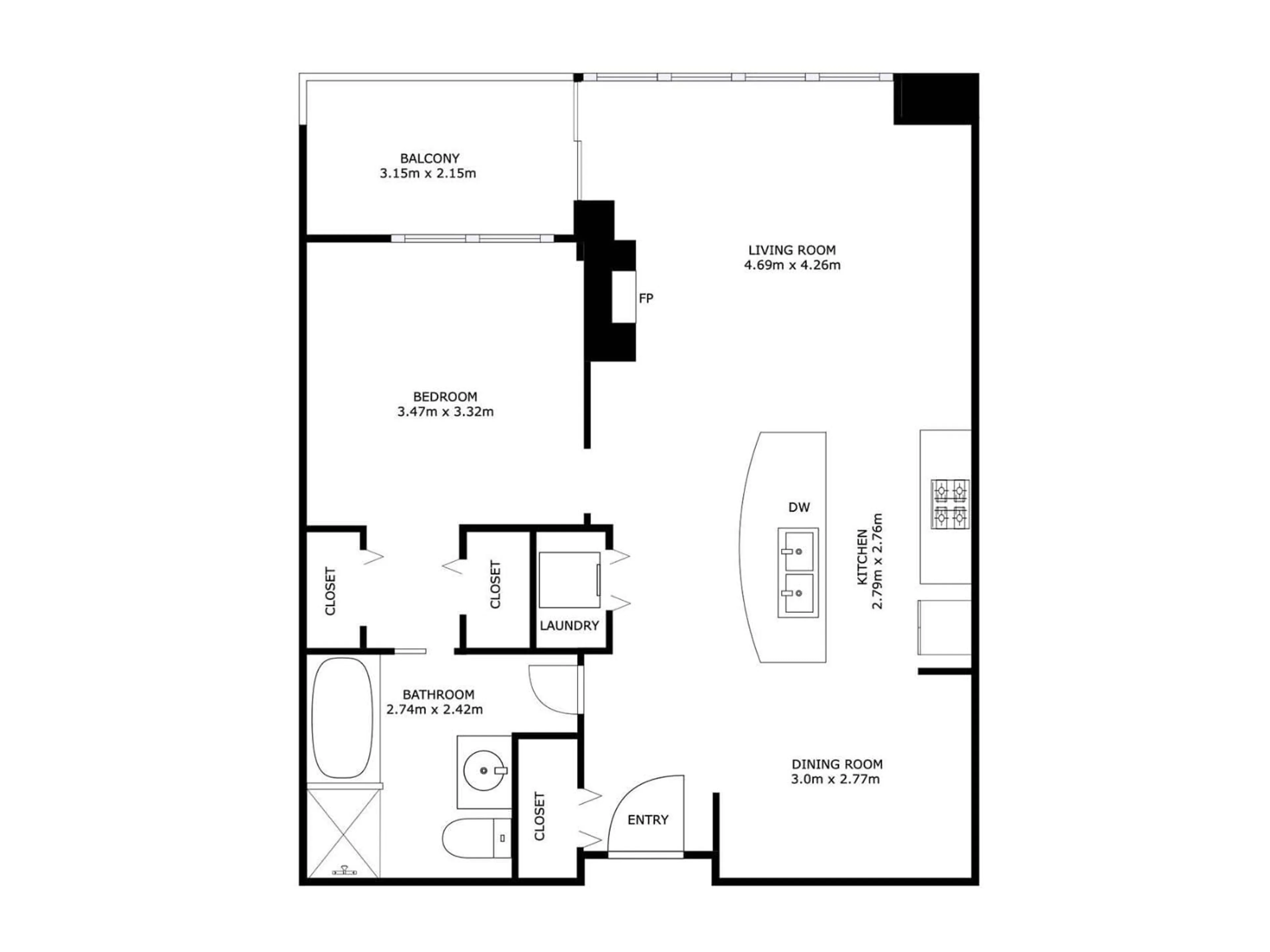 Floor plan for #703 - 2504 109 ST, Edmonton Alberta T6J2H3