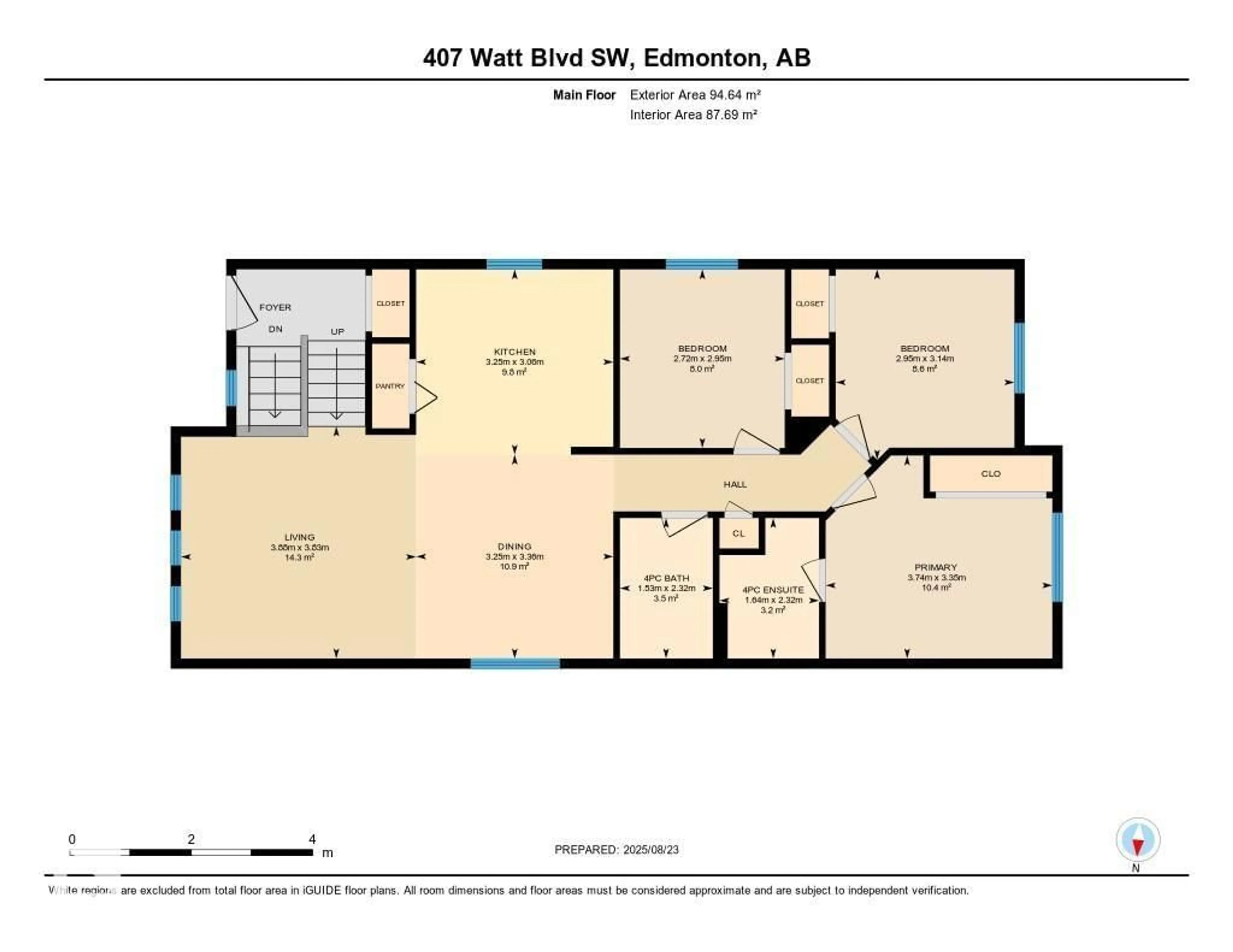 Floor plan for SW SW - 407 WATT BV, Edmonton Alberta T6X0P6