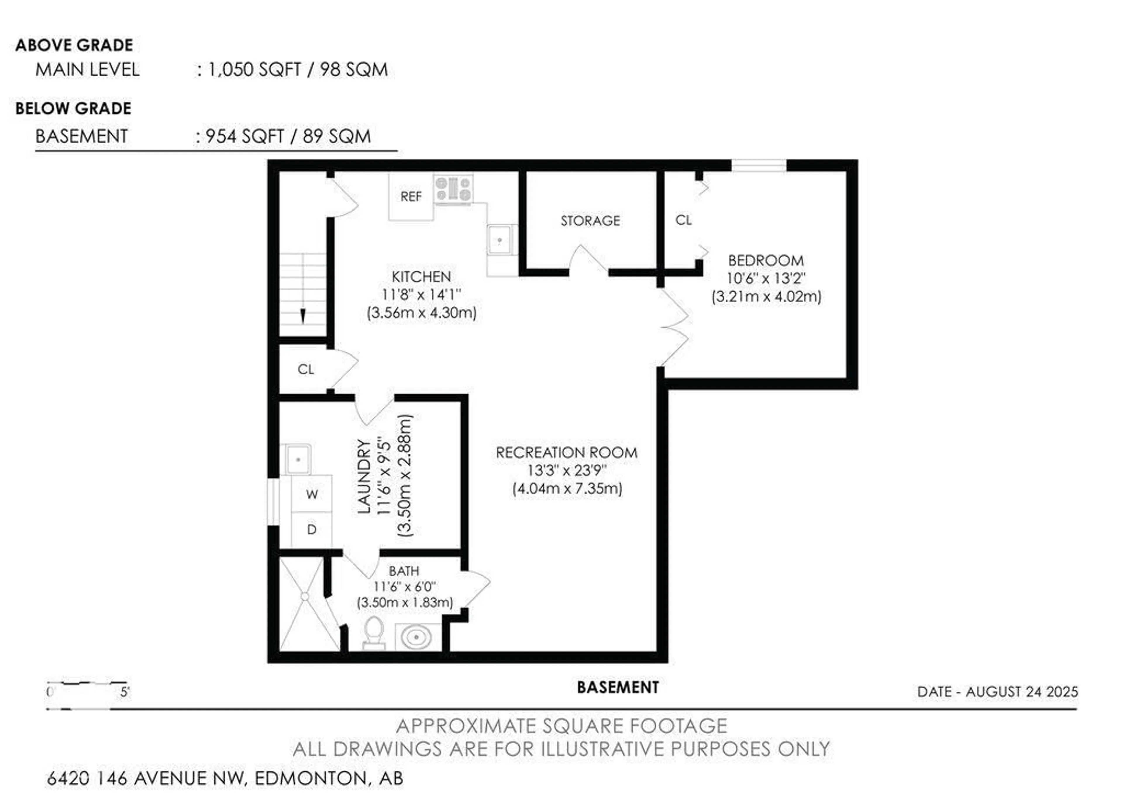 Floor plan for 6420 146 AV, Edmonton Alberta T5A1T3