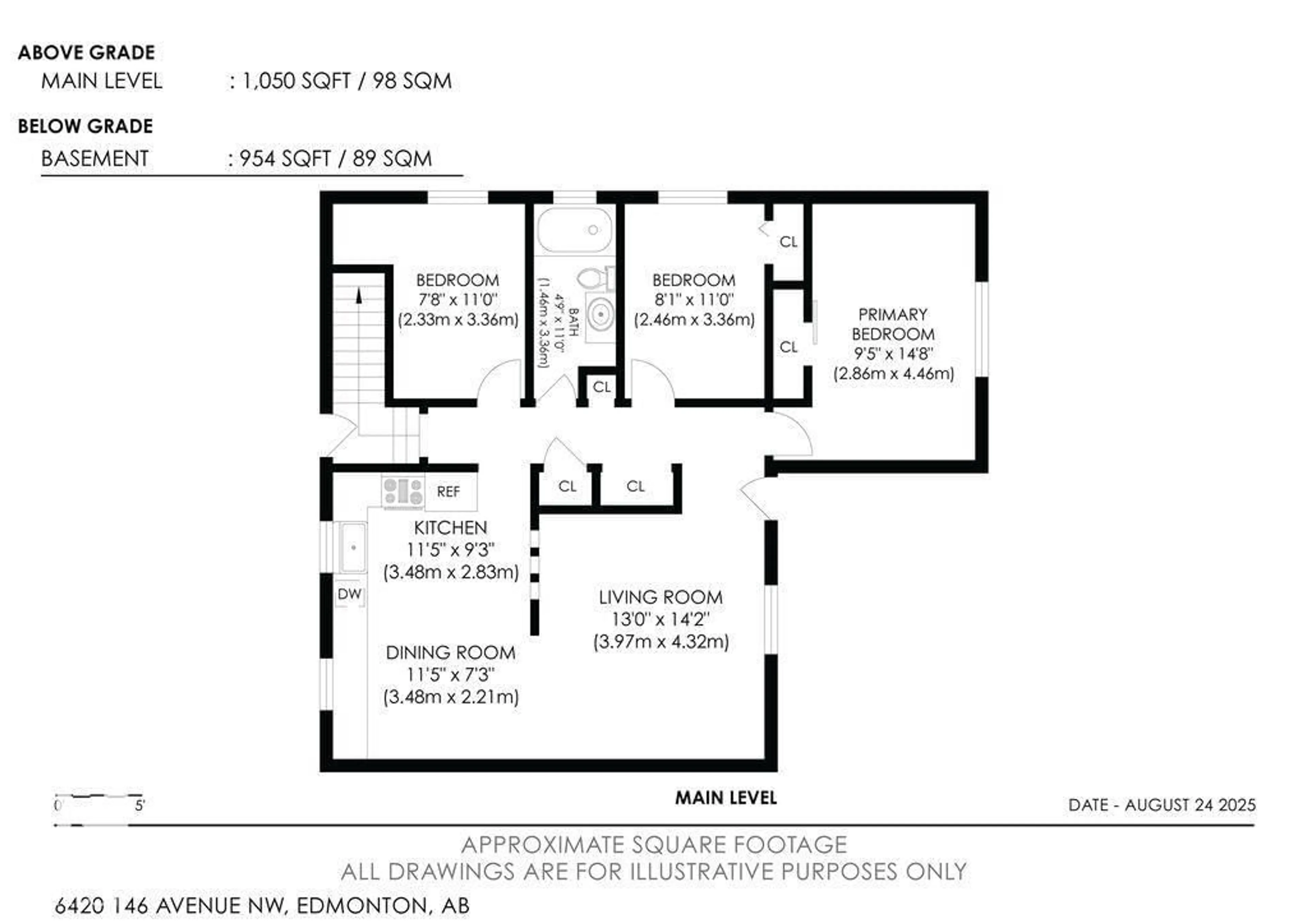 Floor plan for 6420 146 AV, Edmonton Alberta T5A1T3