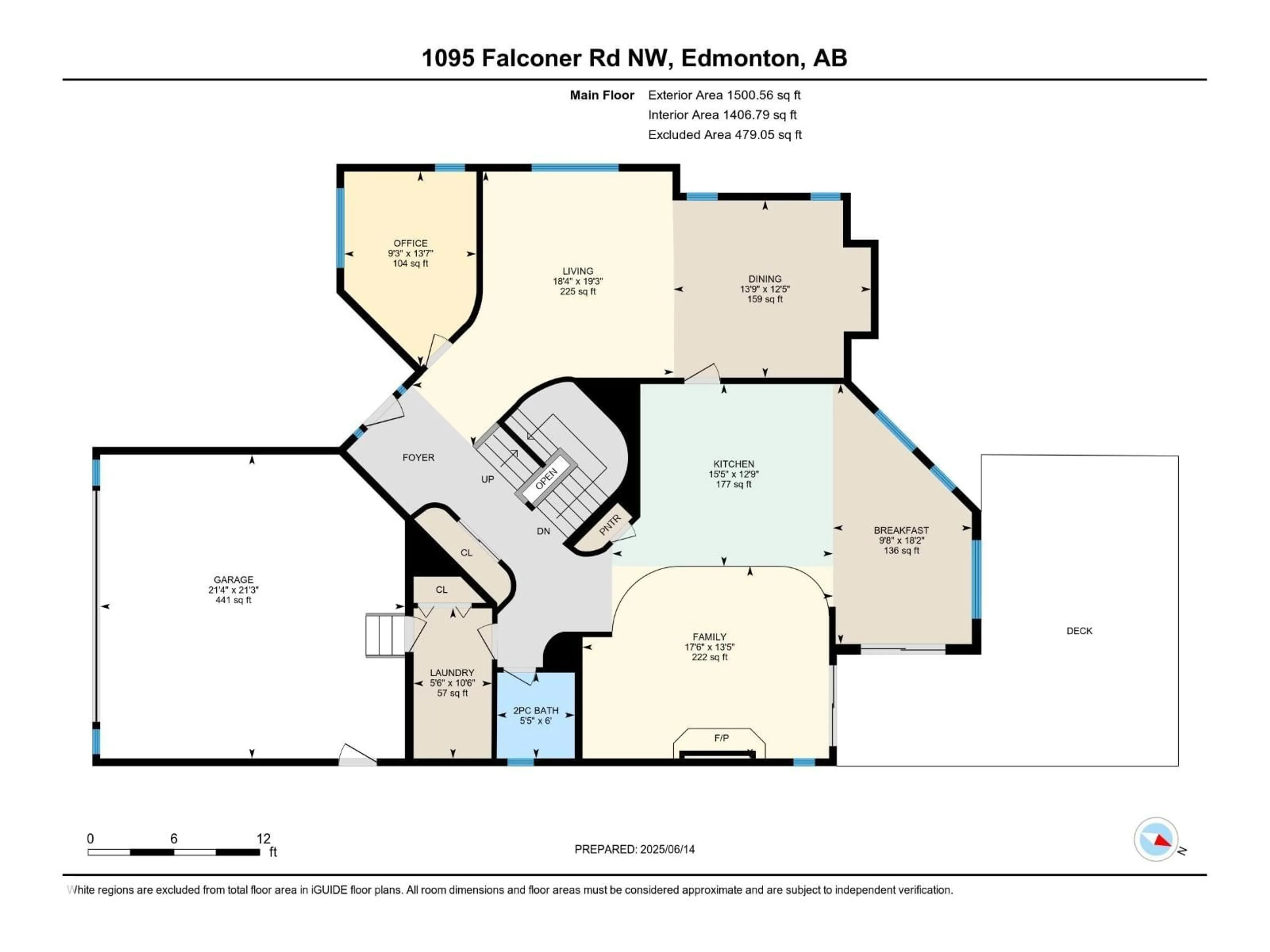 Floor plan for 1095 FALCONER RD, Edmonton Alberta T6R2C9
