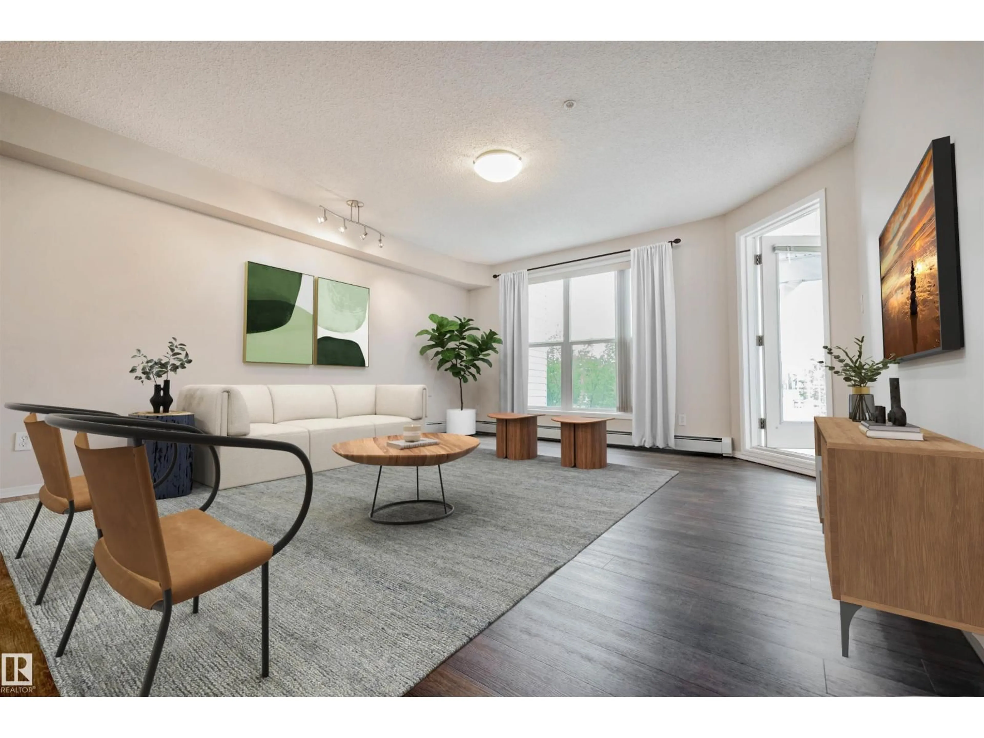 Living room with furniture, unknown for 406 - 10311 111 ST NW, Edmonton Alberta T5K2Y8