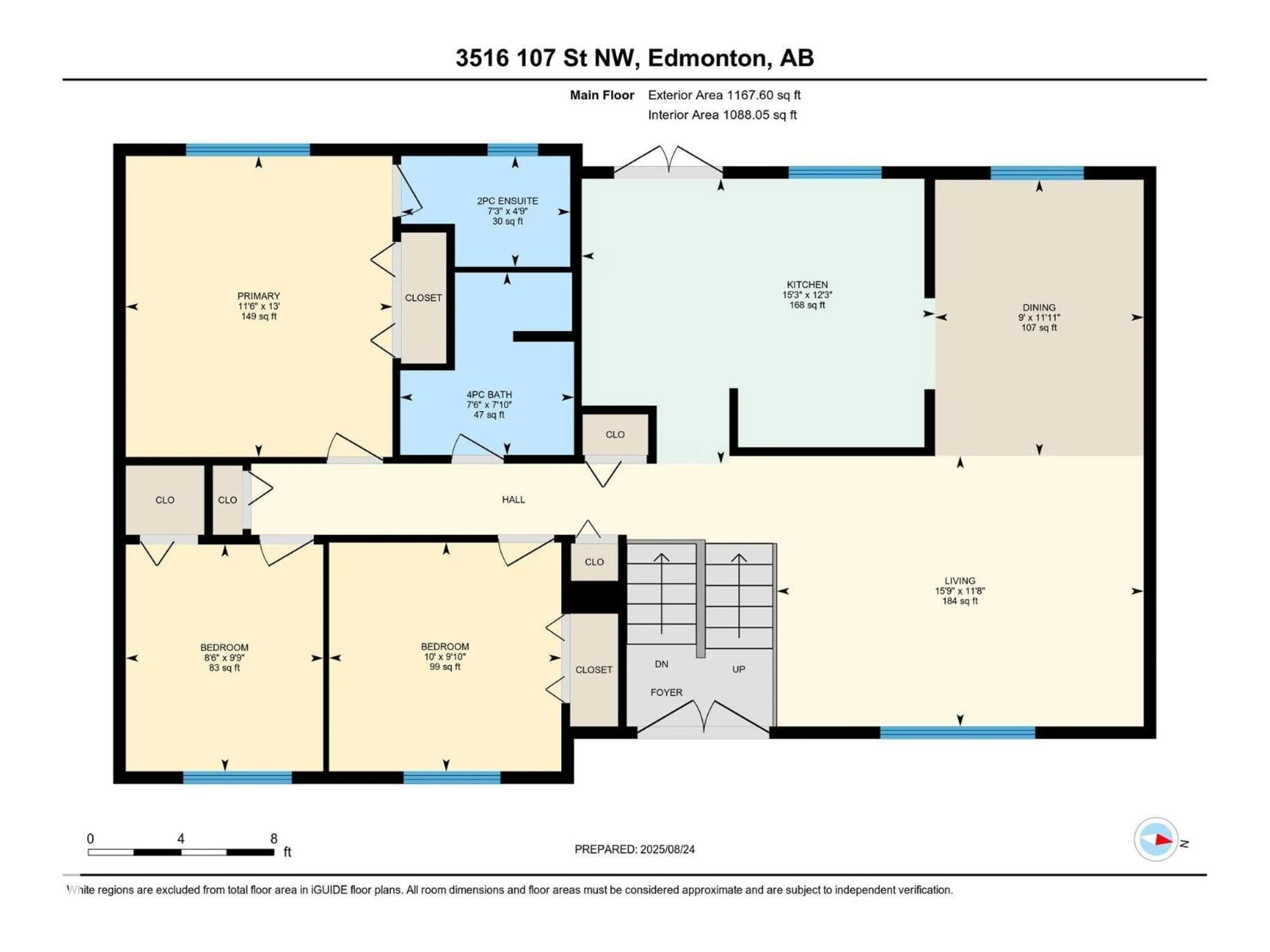 Floor plan for NW - 3516 107 ST, Edmonton Alberta T6J1B1