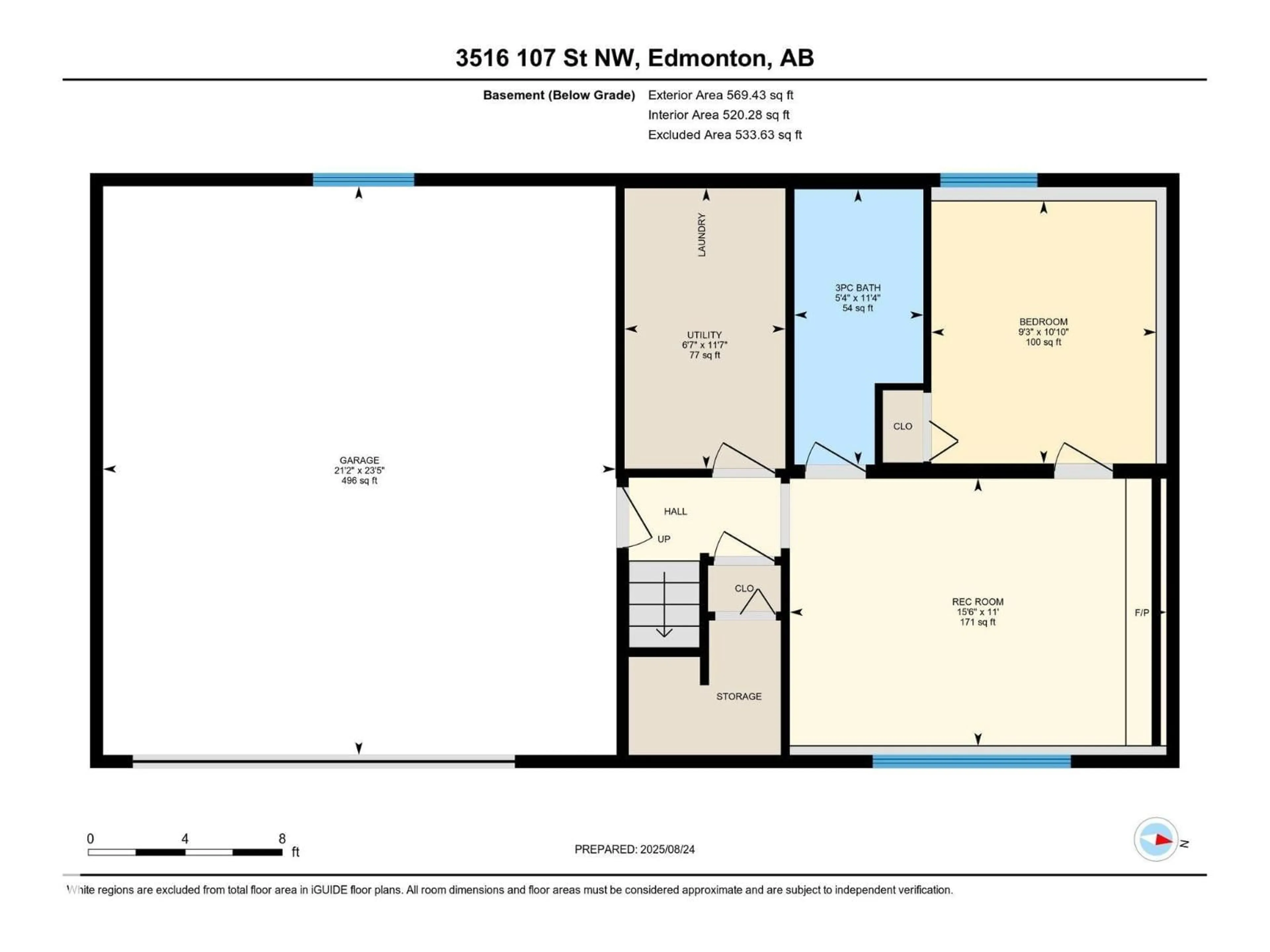 Floor plan for NW - 3516 107 ST, Edmonton Alberta T6J1B1