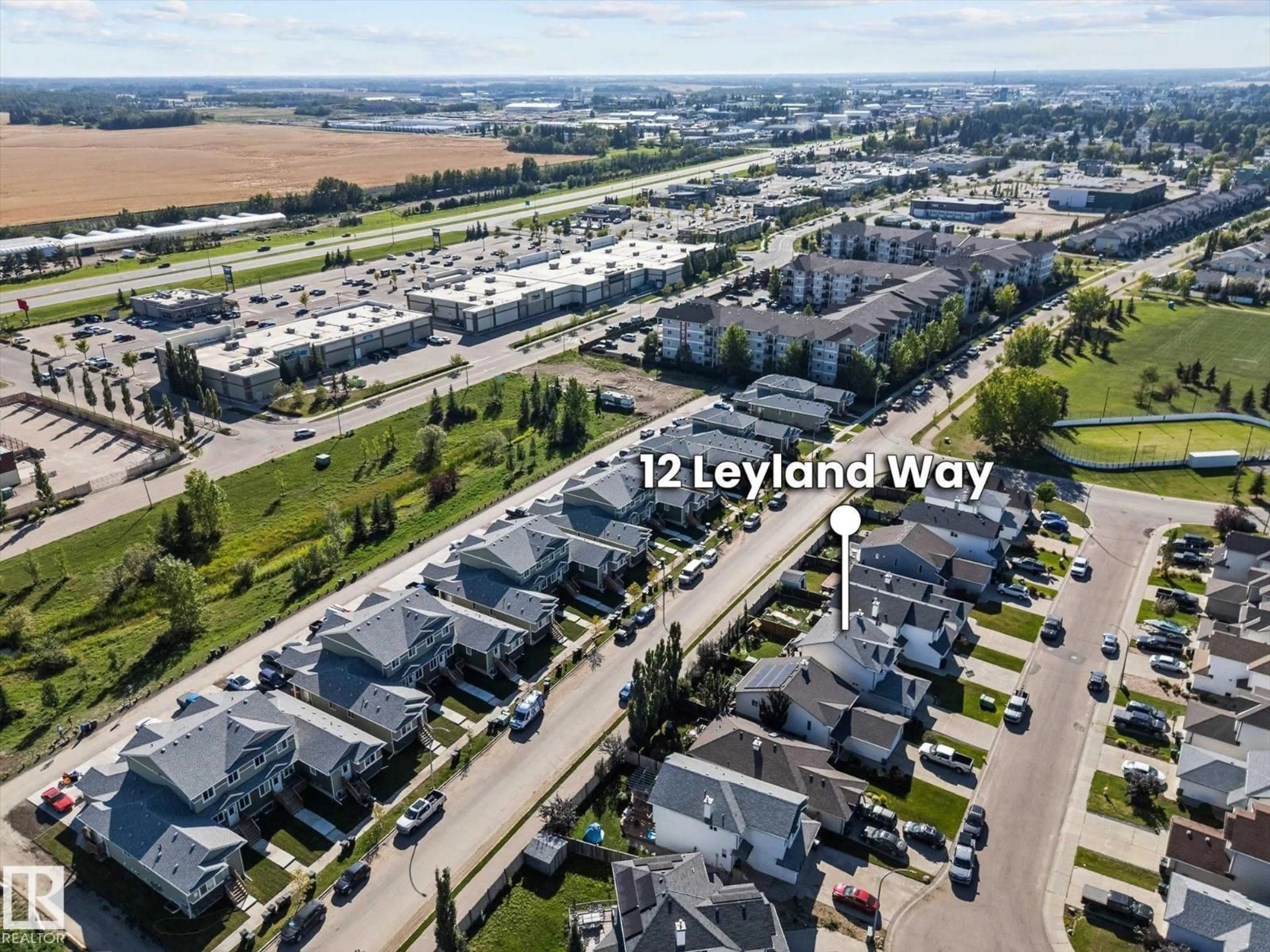 A pic from outside/outdoor area/front of a property/back of a property/a pic from drone, street for 12 LEYLAND WY, Spruce Grove Alberta T7X0A8