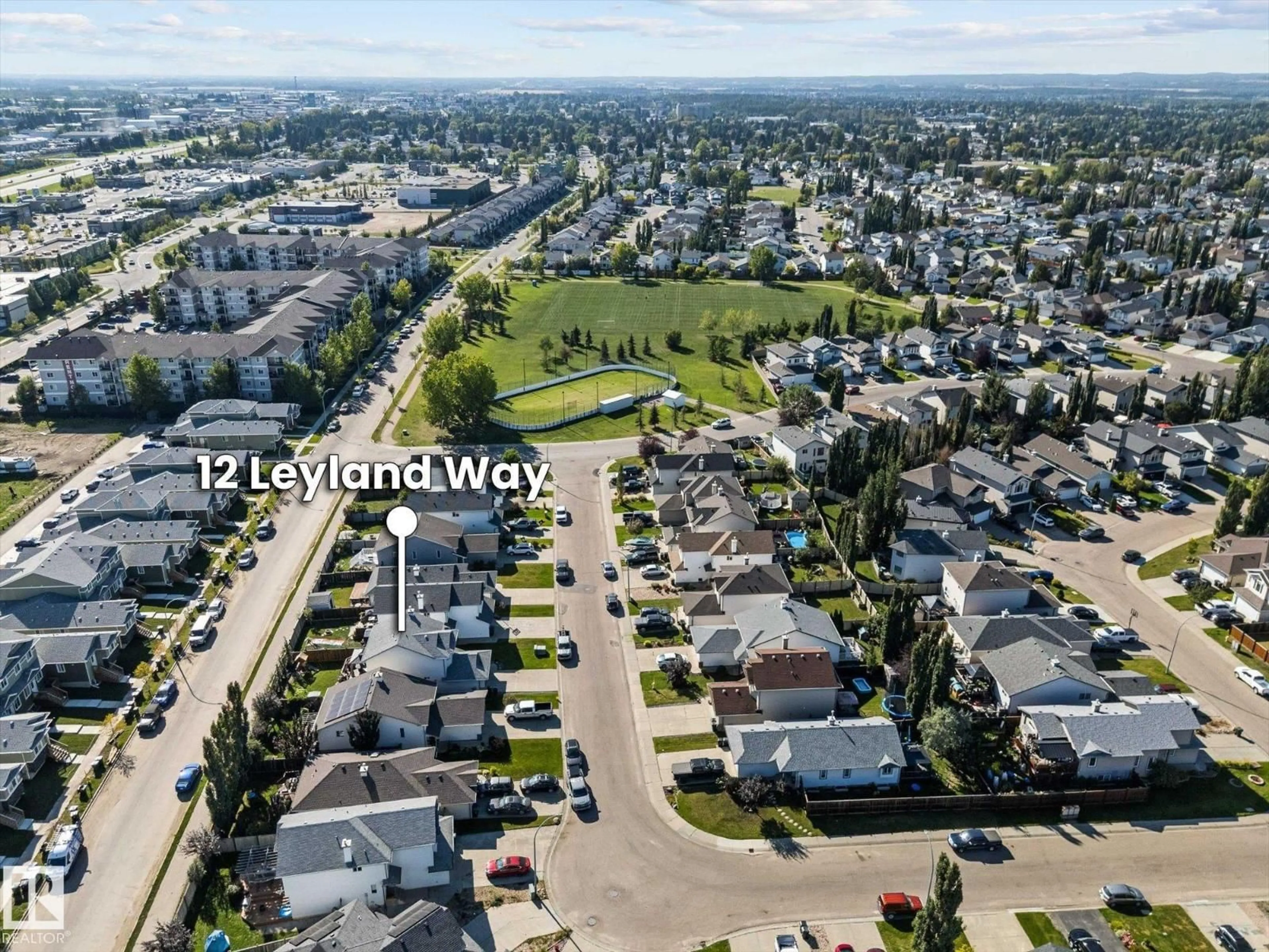 A pic from outside/outdoor area/front of a property/back of a property/a pic from drone, street for 12 LEYLAND WY, Spruce Grove Alberta T7X0A8